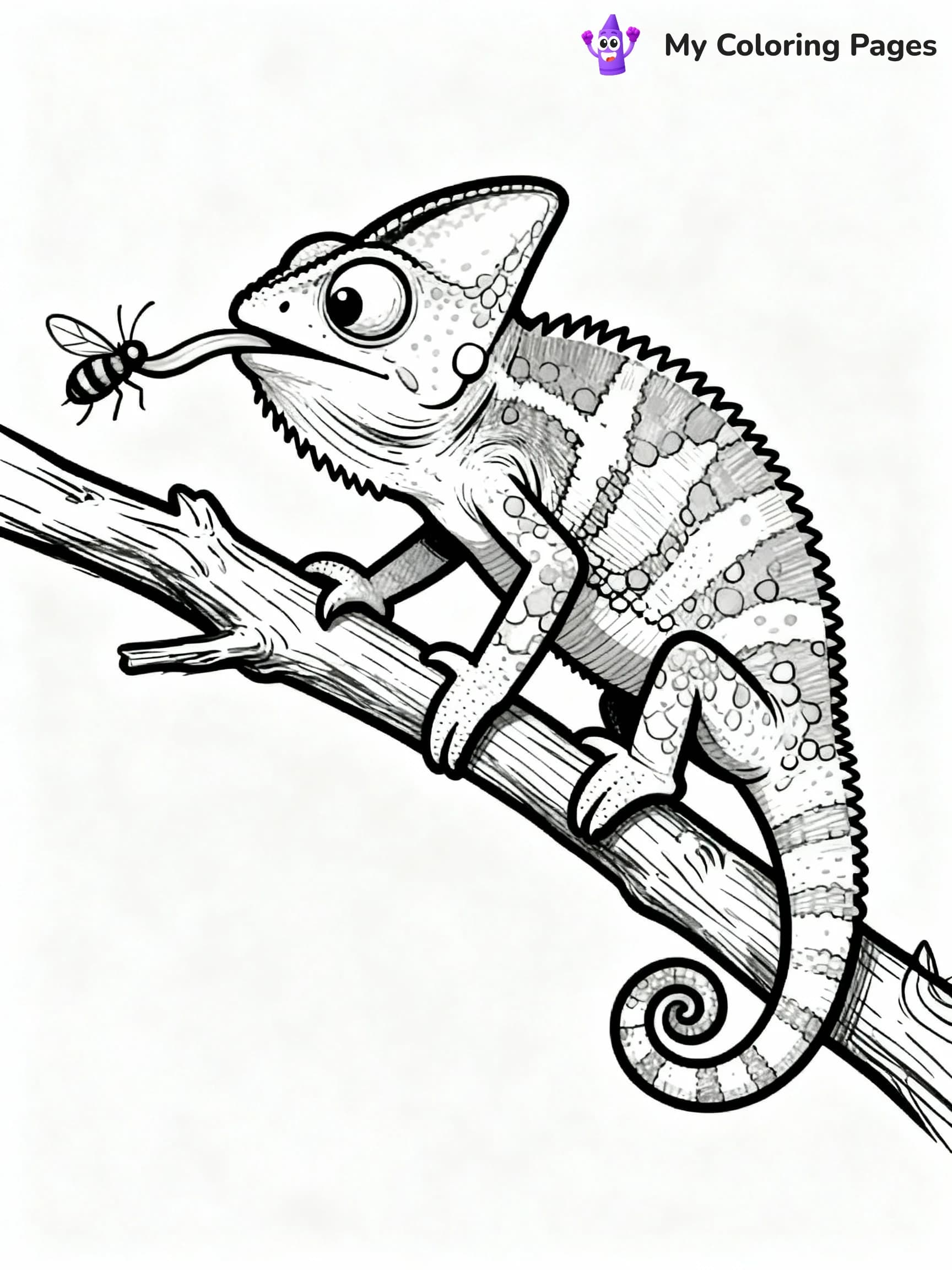 Chameleon Coloring Pages - 9