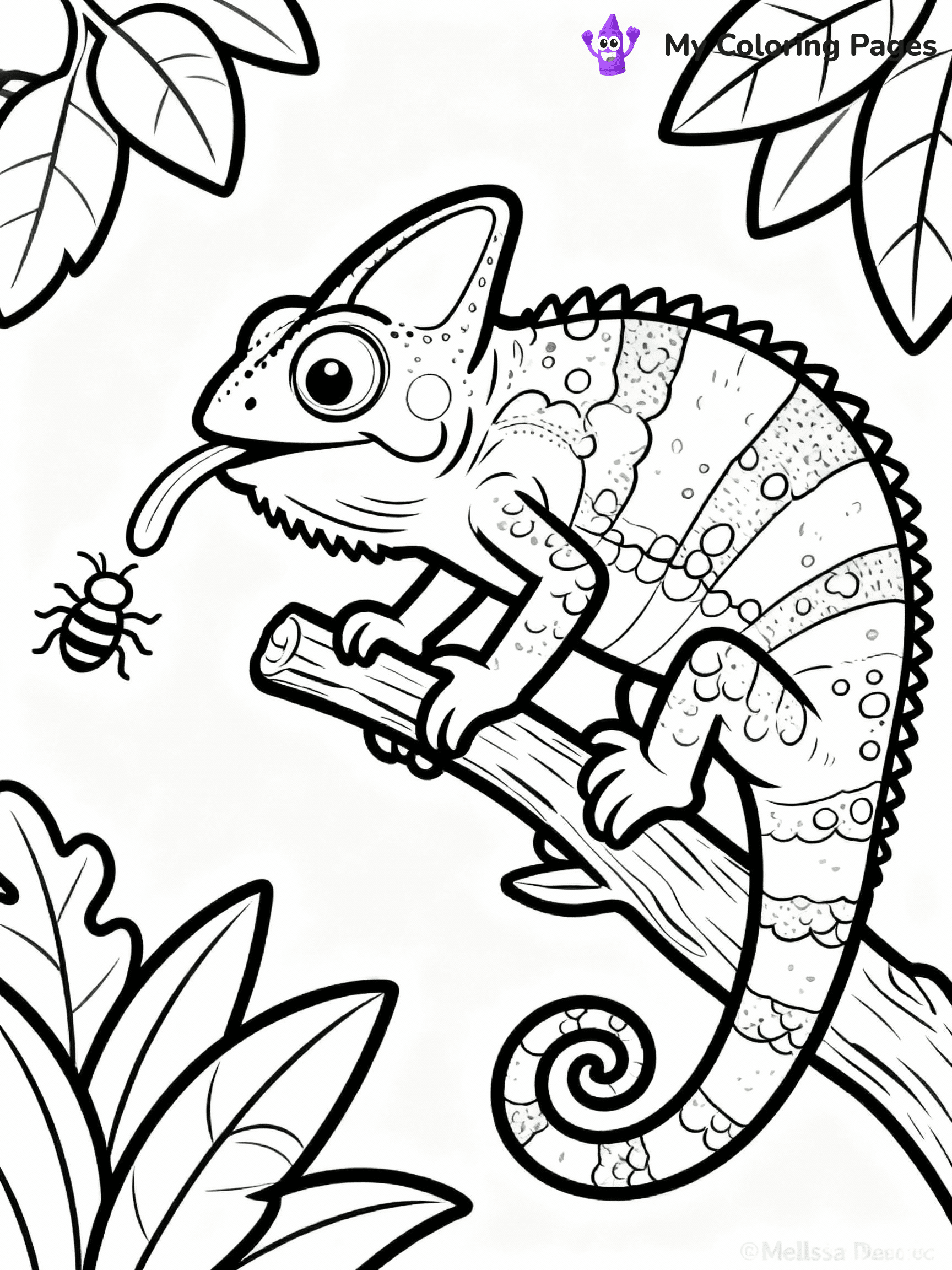 Chameleon Coloring Pages - 8