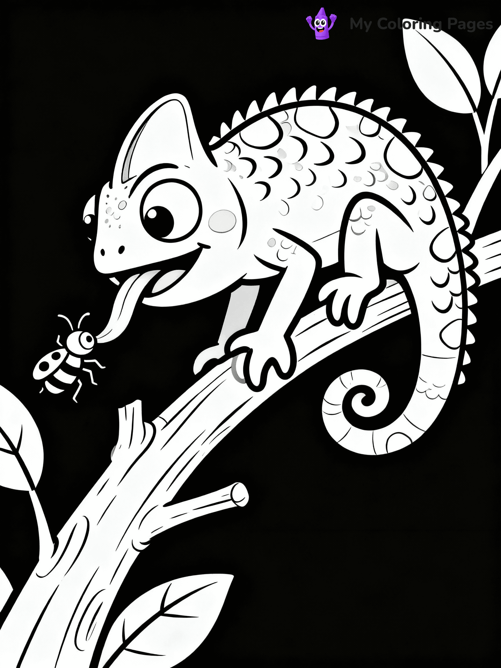 Chameleon Coloring Pages - 4