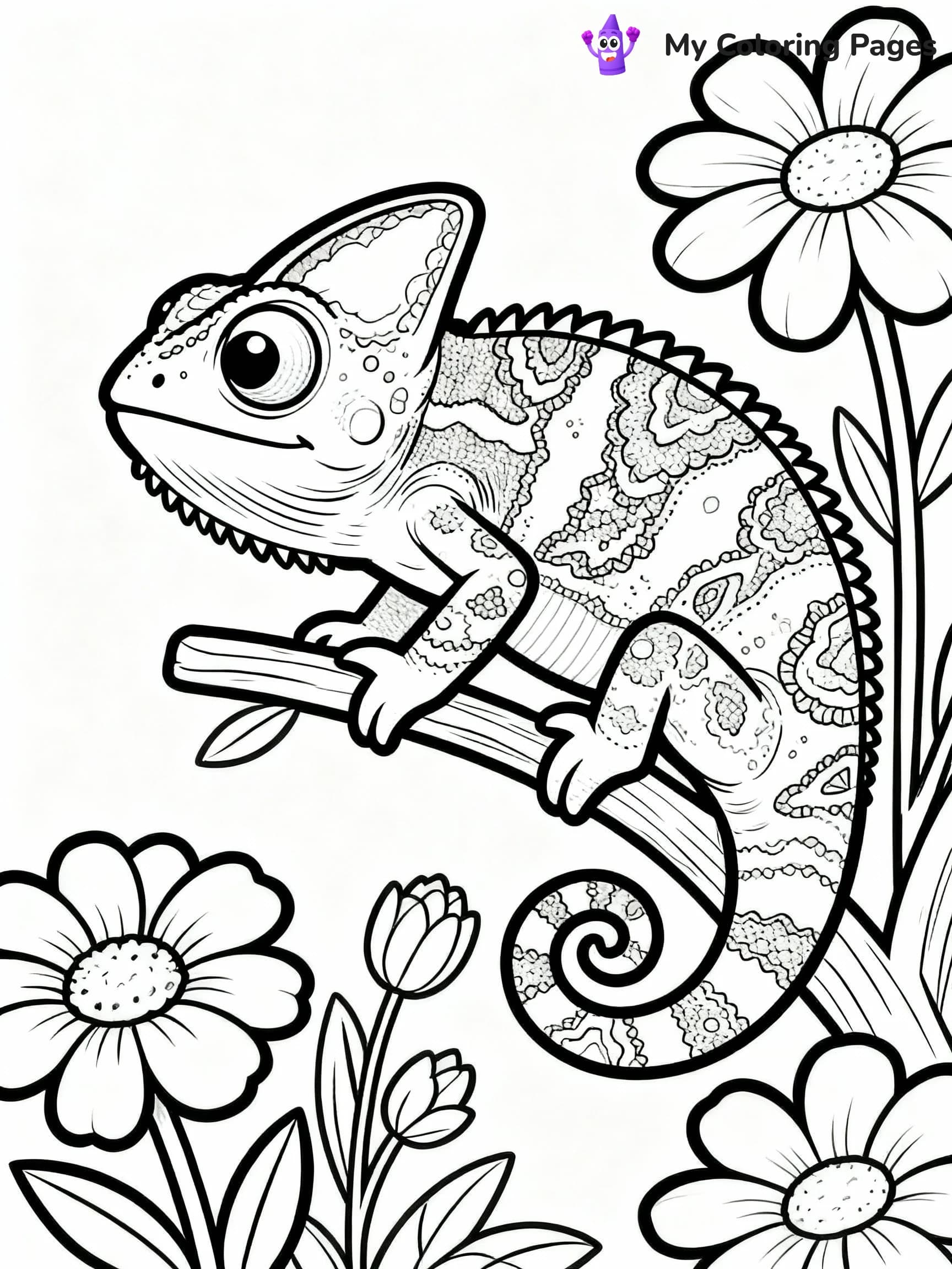 Chameleon Coloring Pages - 1