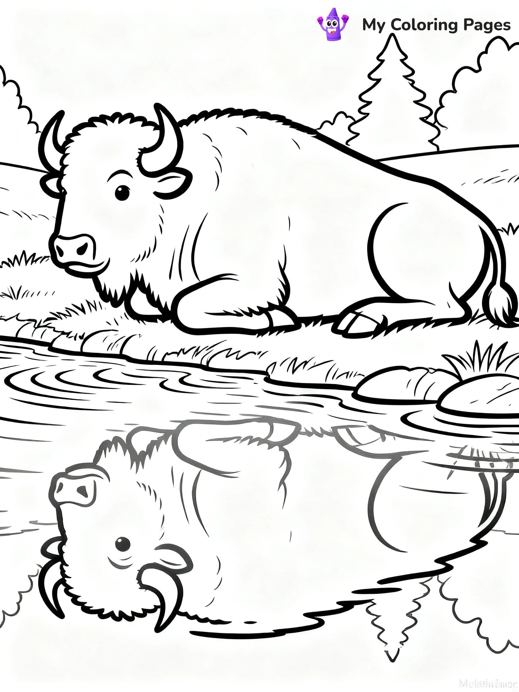 Bison Coloring Pages - 4