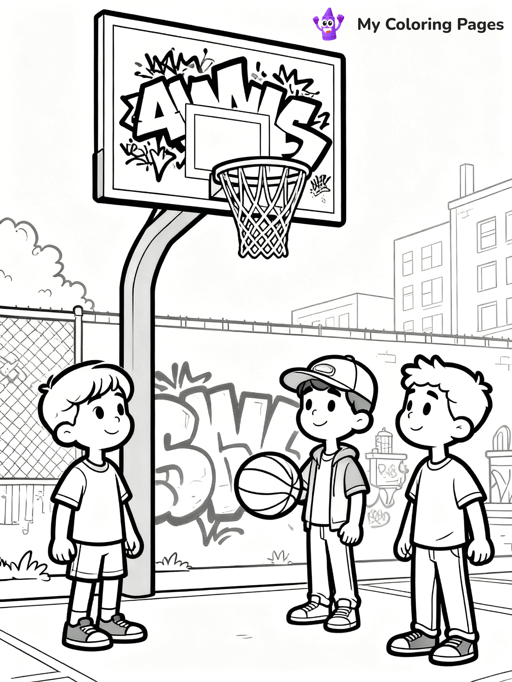 Basketball Hoop Coloring Pages - 16