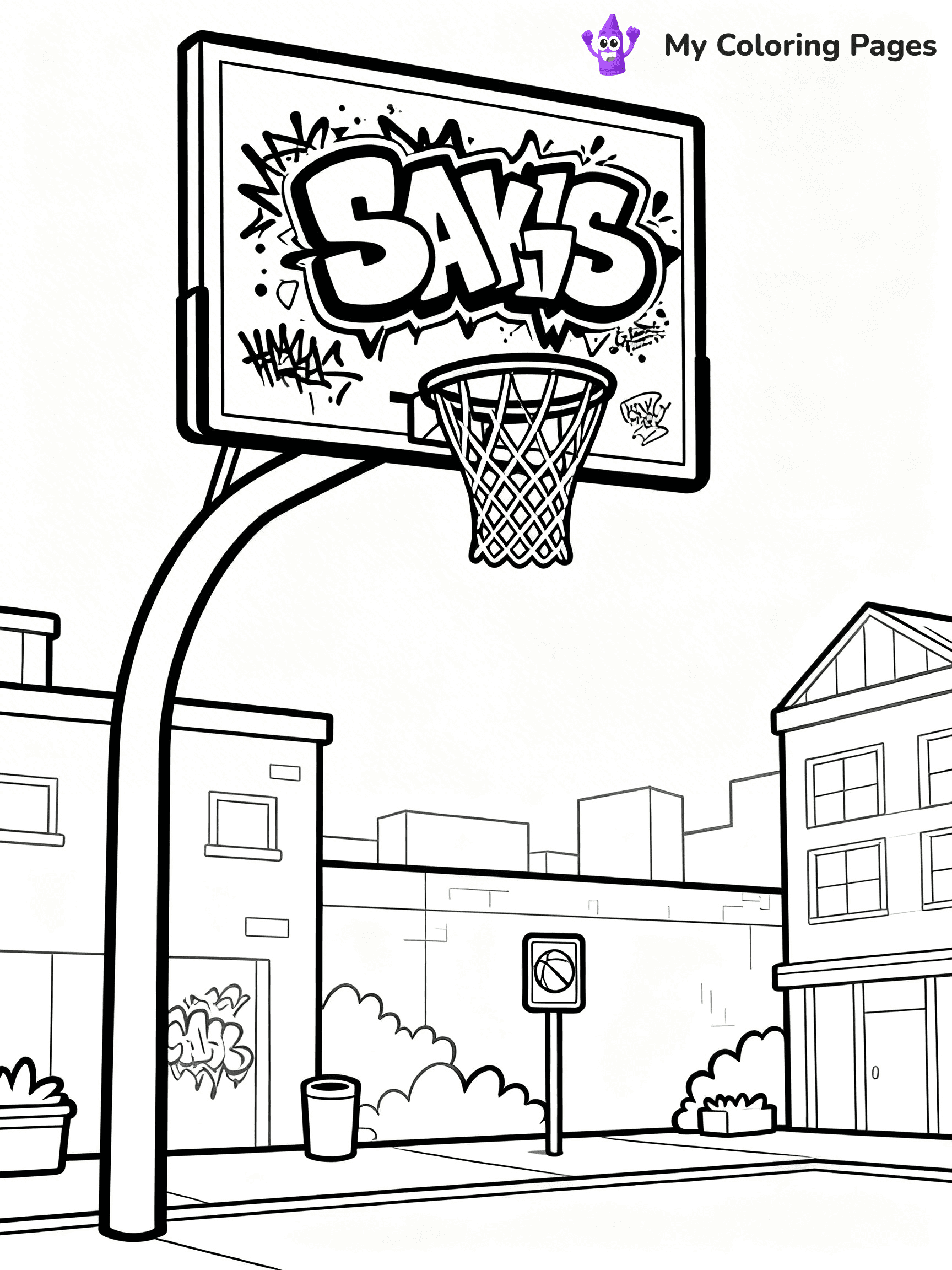 Basketball Hoop Coloring Pages - 15