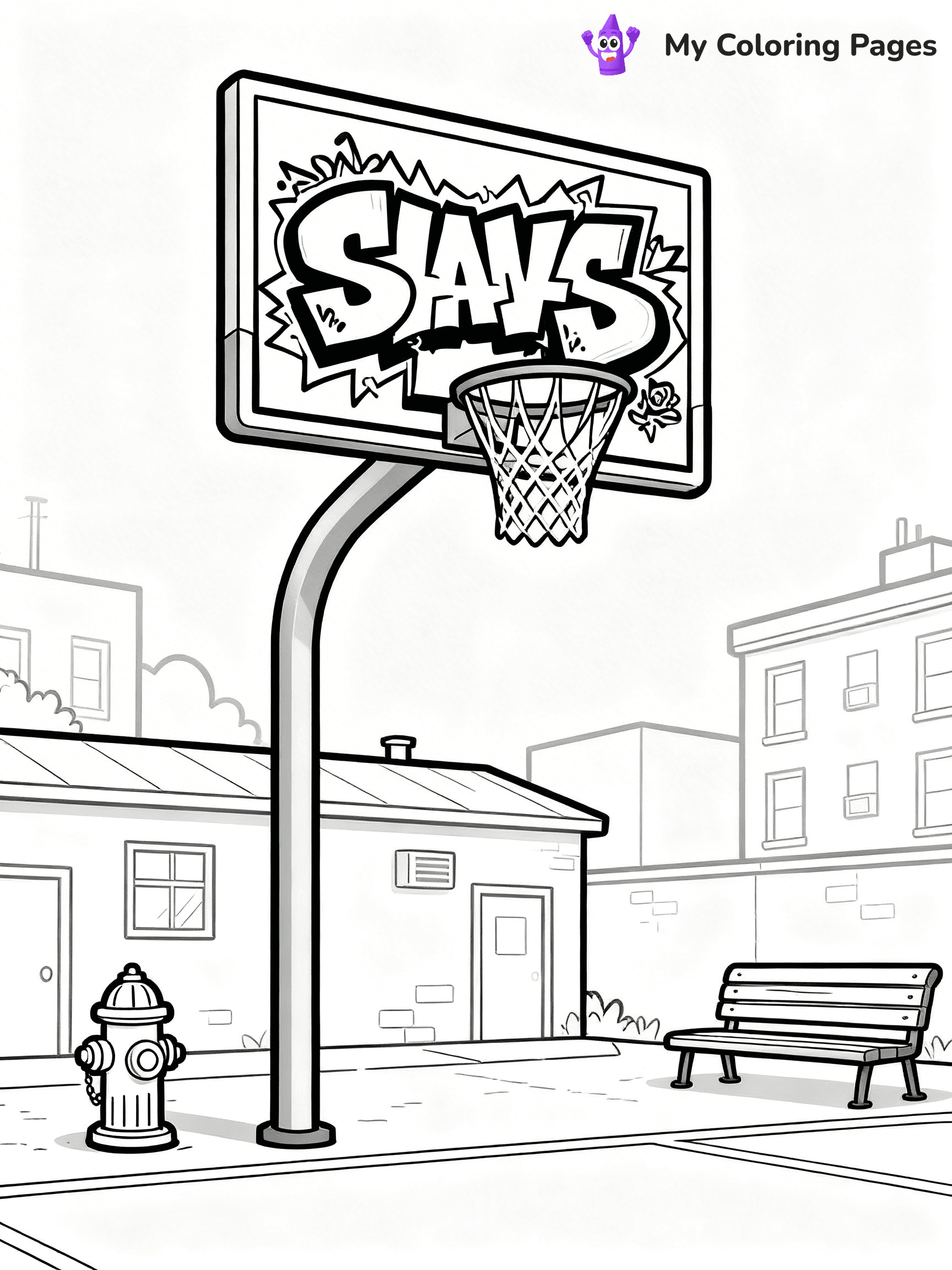 Basketball Hoop Coloring Pages - 14
