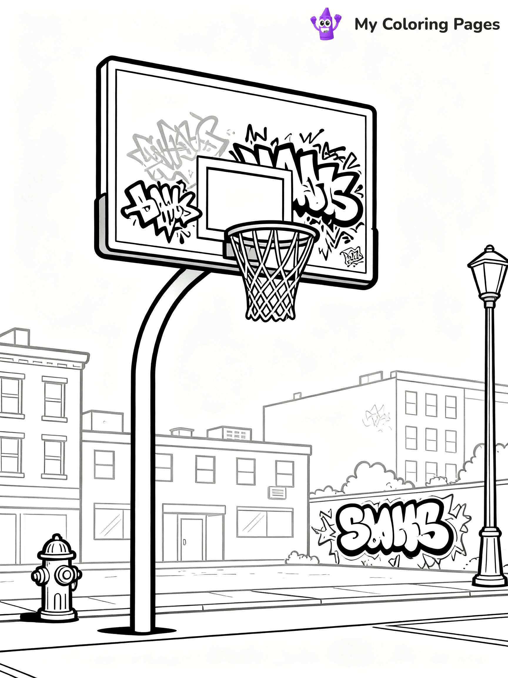 Basketball Hoop Coloring Pages - 13