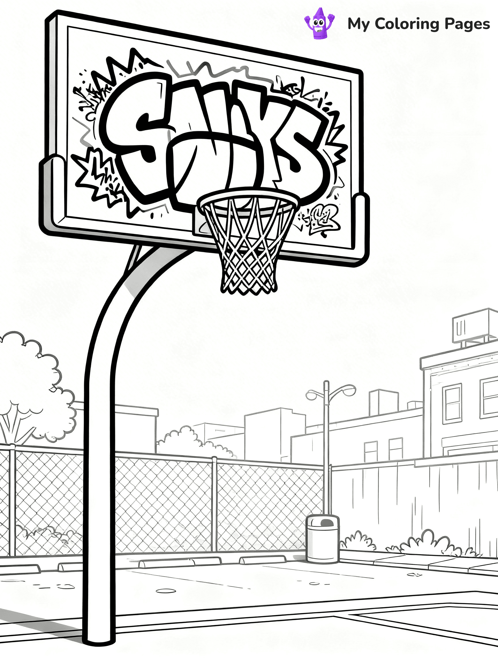 Basketball Hoop Coloring Pages - 12