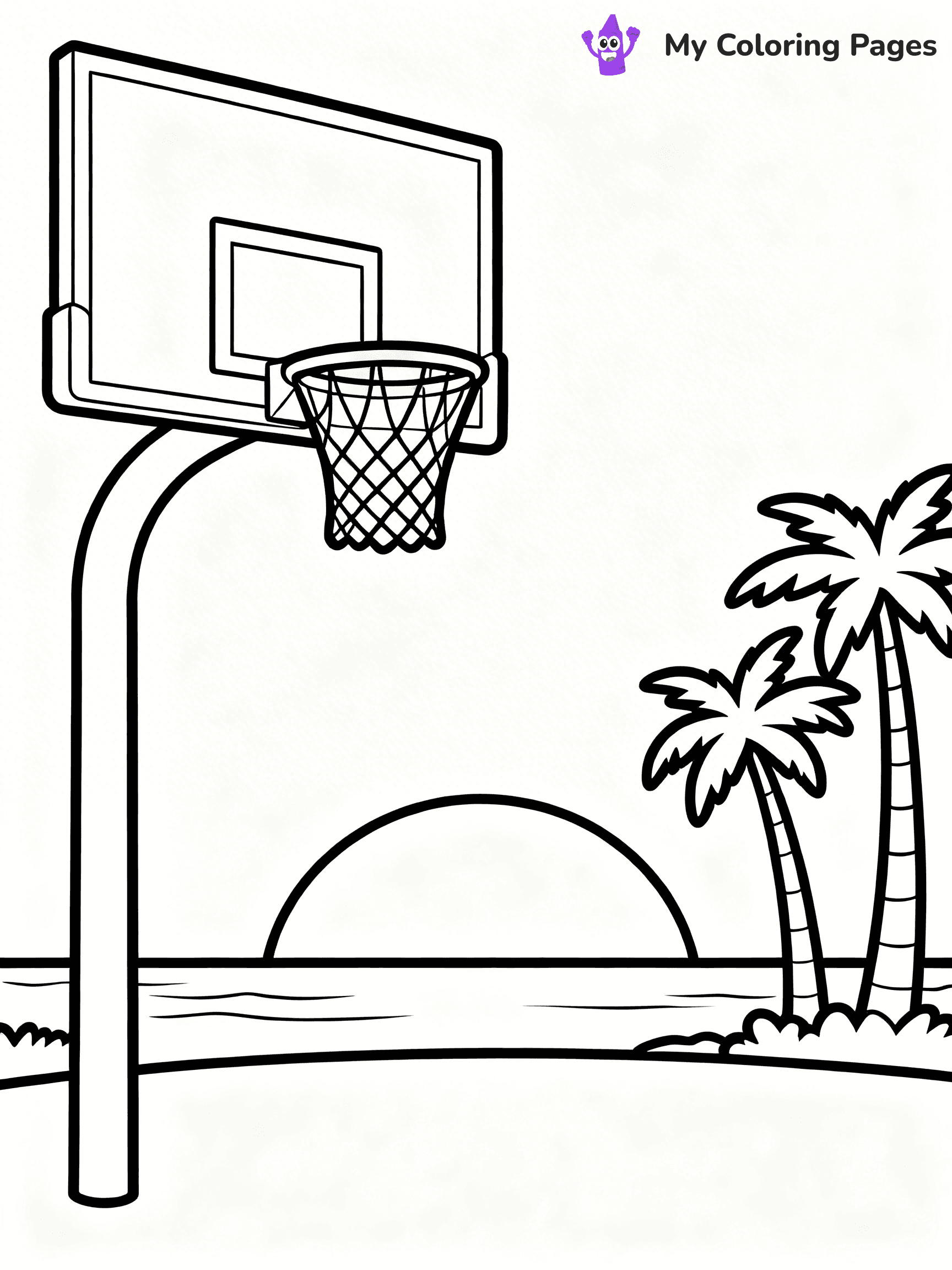 Basketball Hoop Coloring Pages - 1