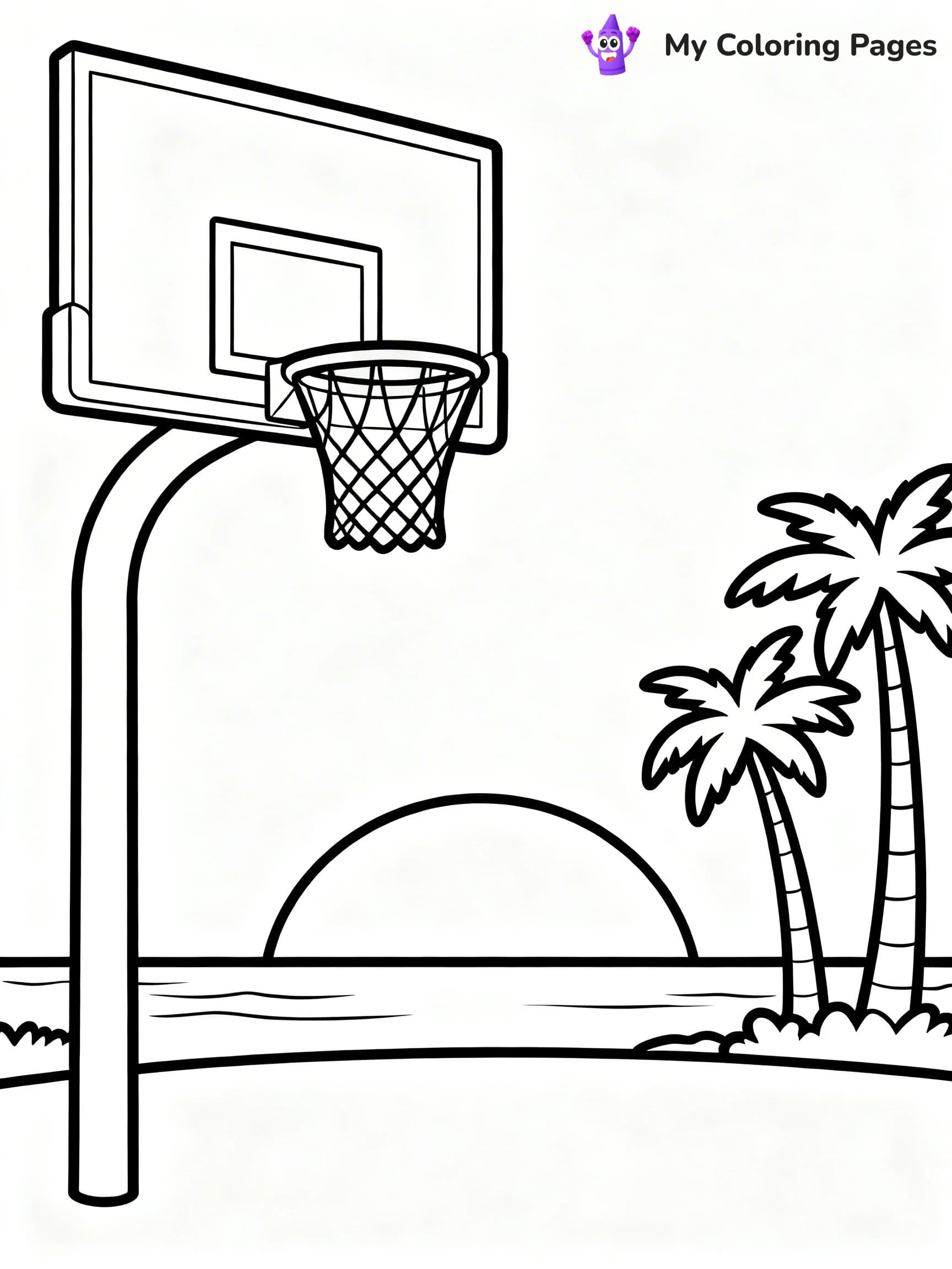 Basketball Hoop Coloring Pages - 1