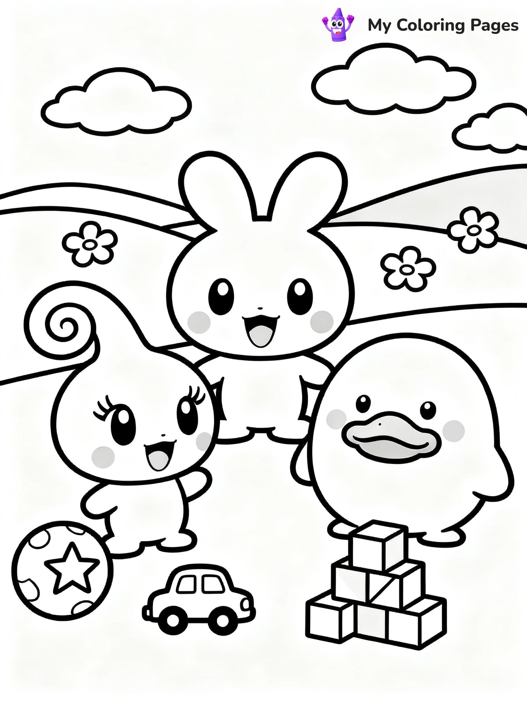 Tamagotchi Coloring Pages - 1