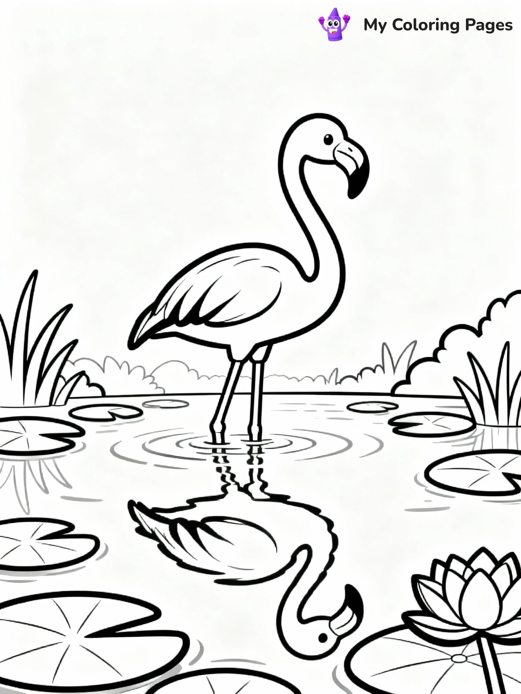 Flamingo Coloring Pages - 4