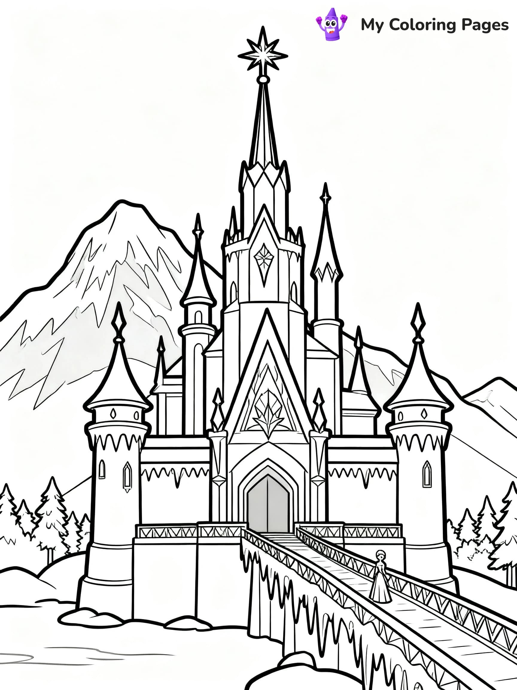 Elsa Castle Coloring Pages - 19