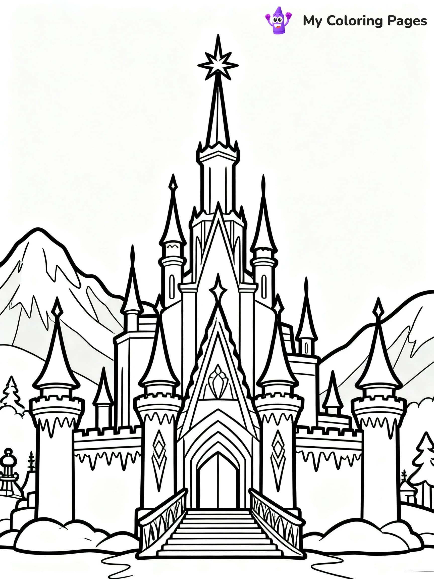 Elsa Castle Coloring Pages - 17