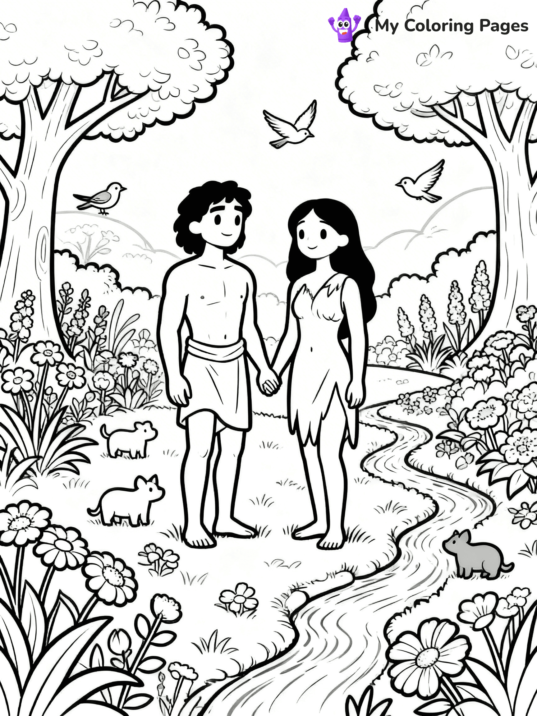 Adam And Eve Coloring Pages - 6