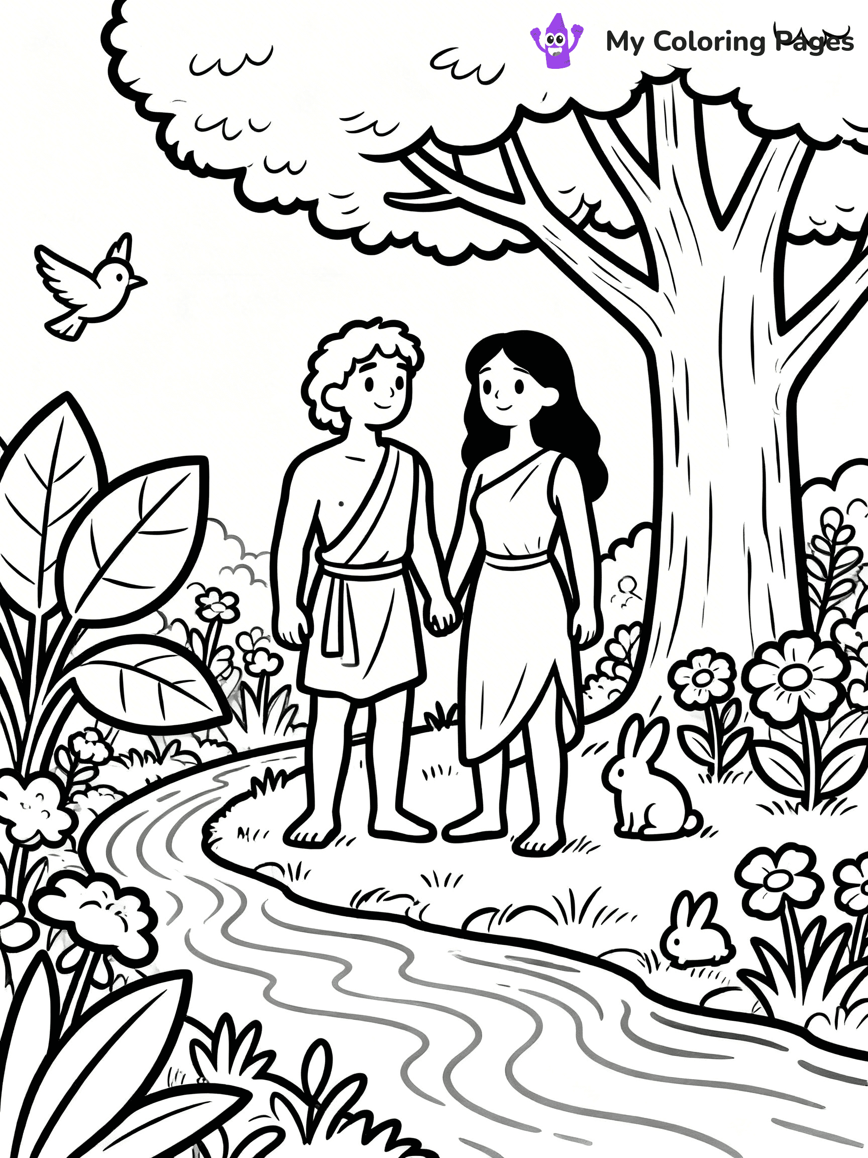 Adam And Eve Coloring Pages - 5