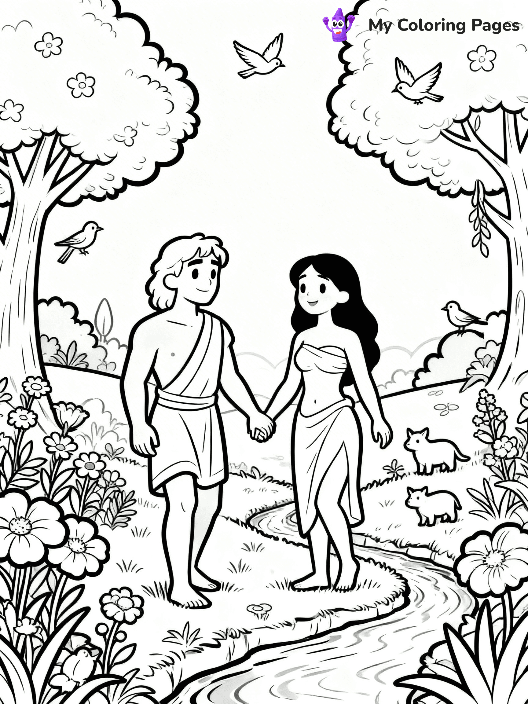Adam And Eve Coloring Pages - 4