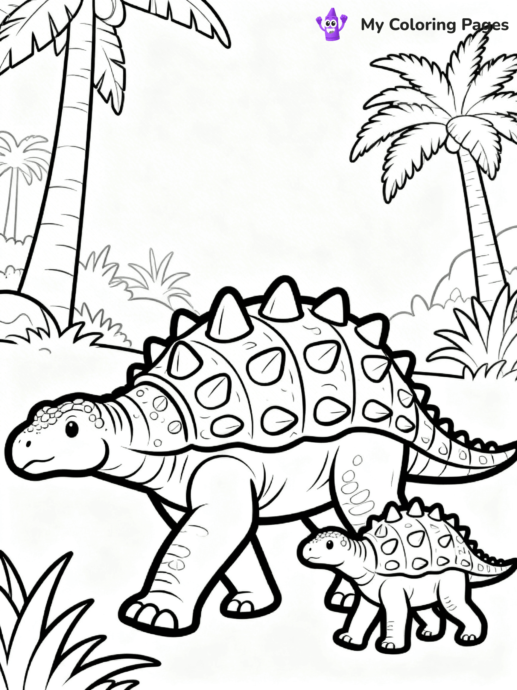 Ankylosaurus Coloring Pages - 74