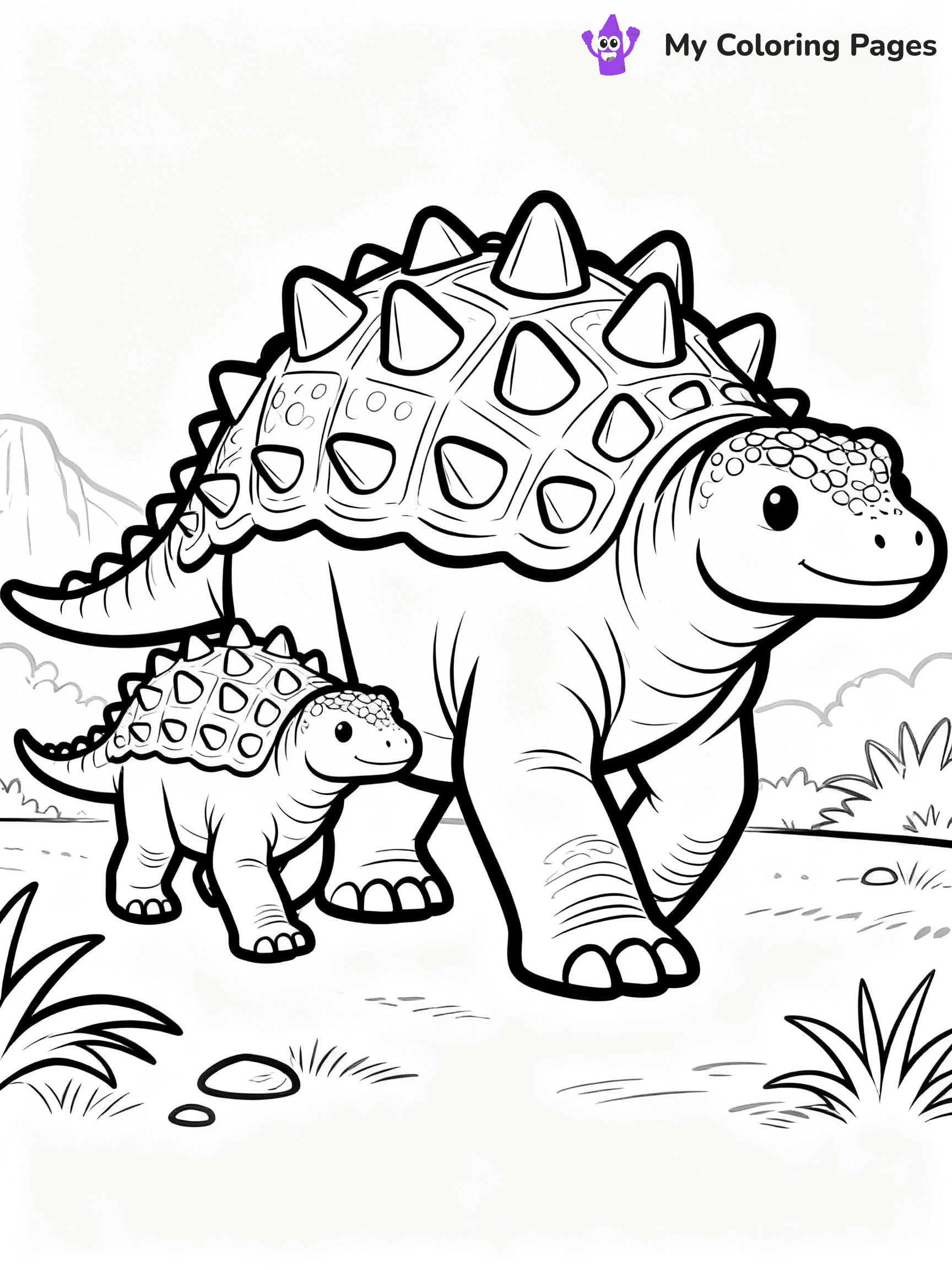 Ankylosaurus Coloring Pages - 73
