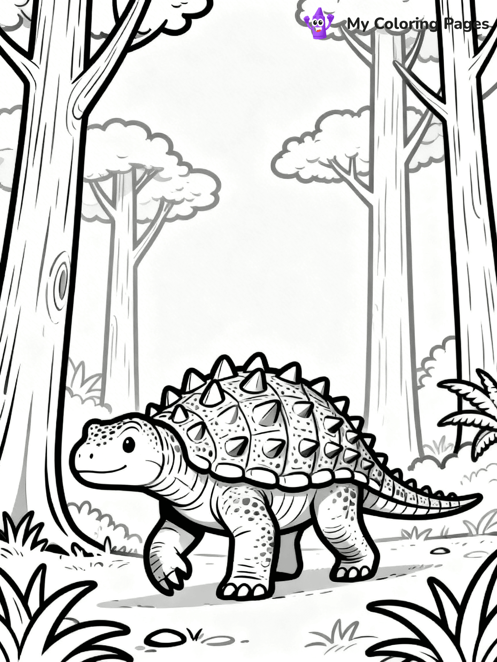 Ankylosaurus Coloring Pages - 6