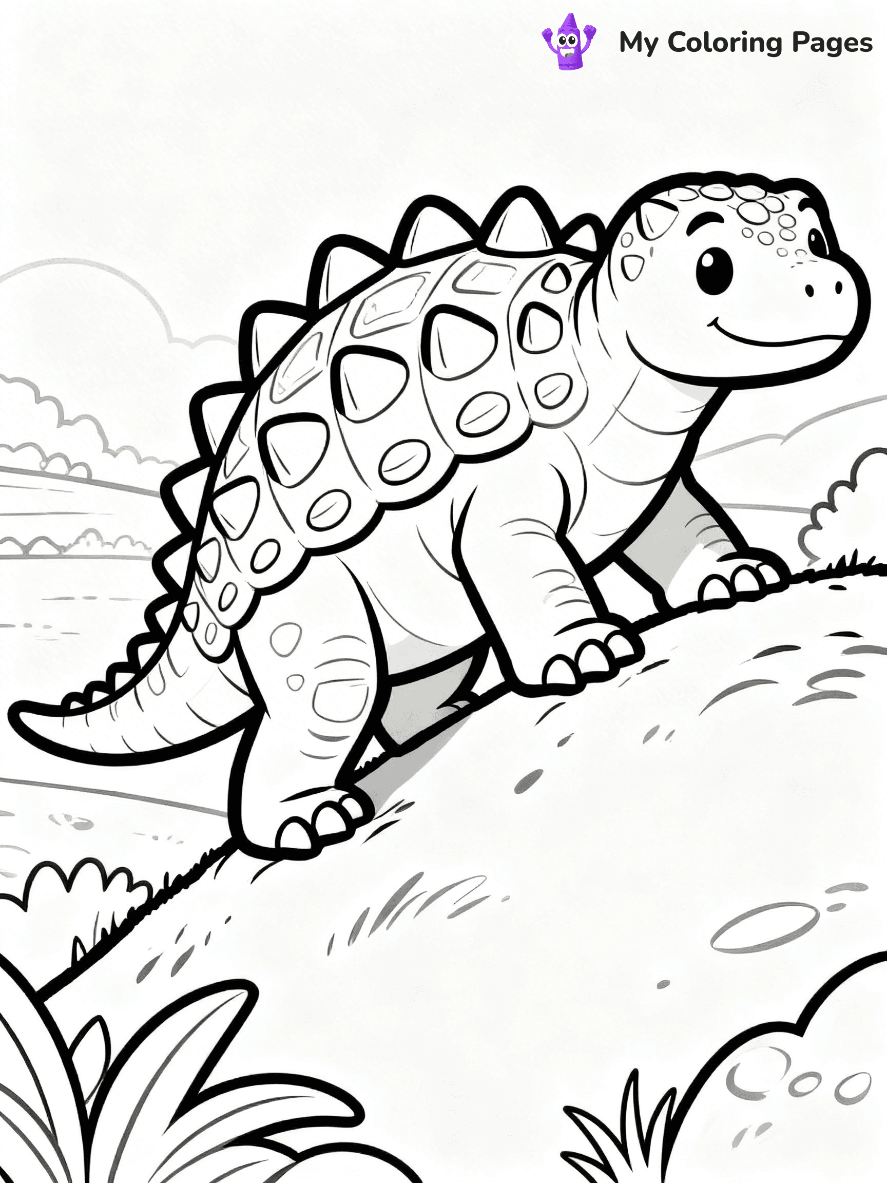 Ankylosaurus Coloring Pages - 1