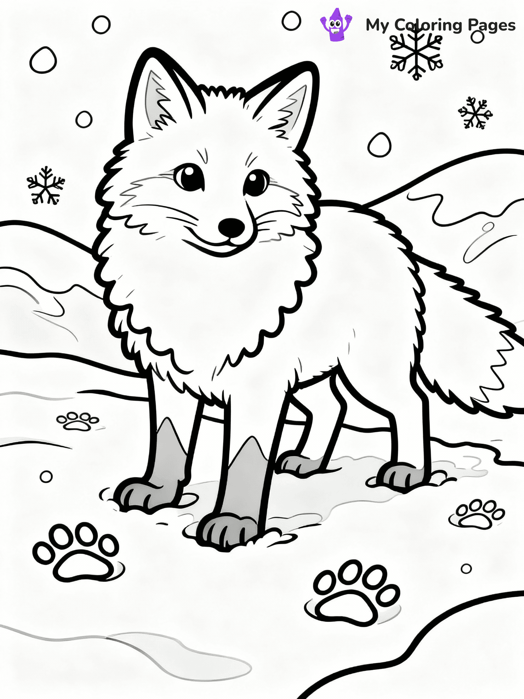 ⚠️ CRITICAL REQUIREMENT - ABSOLUTE BLACK AND WHITE ONLY ⚠️
This MUST be a BLACK AND WHITE line drawing ONLY. NO COLORS whatsoever.
- ONLY pure black lines (#000000) on pure white background (#FFFFFF)
- ABSOLUTELY NO colors, NO shading, NO gradients, NO grayscale
- If there are ANY colors in the output, the image is REJECTED
- This is a COLORING PAGE - meant to be COLORED IN by children
- The output must be UNCOLORED line art ready for coloring
⚠️ SUBJECT TO DRAW: Arctic fox in a snowy landscape, fluffy fur ruffled by wind, paws in the snow, alert expression
(REMEMBER: Output must be BLACK AND WHITE line art only, NOT colored!)
# COLORING PAGE: BLACK OUTLINES ONLY - WHITE BACKGROUND MANDATORY
Create a **coloring book page** using EXACTLY two values: black lines, white space.
## NON-NEGOTIABLE BINARY RULES
- **ONLY #000000 (black) and #FFFFFF (white)** - NO other values exist
- **EVERY PIXEL = BLACK OR WHITE** - no gray/shading/antialiasing
- **WHITE BACKGROUND MANDATORY** - entire canvas stays white
- **ALL SHAPES HOLLOW** - everything is empty outlines waiting to be colored
- **FORBIDDEN:** fills, shading, gradients, patterns, textures, colors
- **NO SOLID REGIONS** - if it's not a thin line, it's wrong
## Universal Line Standards
- Black outlines ONLY - thin, uniform weight
- Every shape completely empty inside
- Closed contours suitable for coloring
- Simple flat illustration - zero depth/3D/realism
- **Style:** Whimsical Doodle Art Alley - rounded, friendly outlines (unless specified)
## Everything = Outline Only
- Characters/animals: hollow shapes
- Objects/clothing: empty contours
- Backgrounds/scenery: line work only
- Natural elements: outlined forms
- Dark/night areas: don't exist (use outlined symbols)
- Textures/patterns: convert to simple lines
## The Test
Can a child color EVERY white space with crayons? If any area is pre-filled/shaded/gray or colored in, it FAILS. Every shape must be waiting to receive color.
**FINAL OUTPUT**: Binary coloring page. Black lines define shapes. White spaces ready for coloring. Nothing else exists. No exceptions. Print-ready.
⚠️ FINAL REMINDER: Draw the subject "Arctic fox in a snowy landscape, fluffy fur ruffled by wind, paws in the snow, alert expression" as BLACK AND WHITE line art. Zero colors in output.