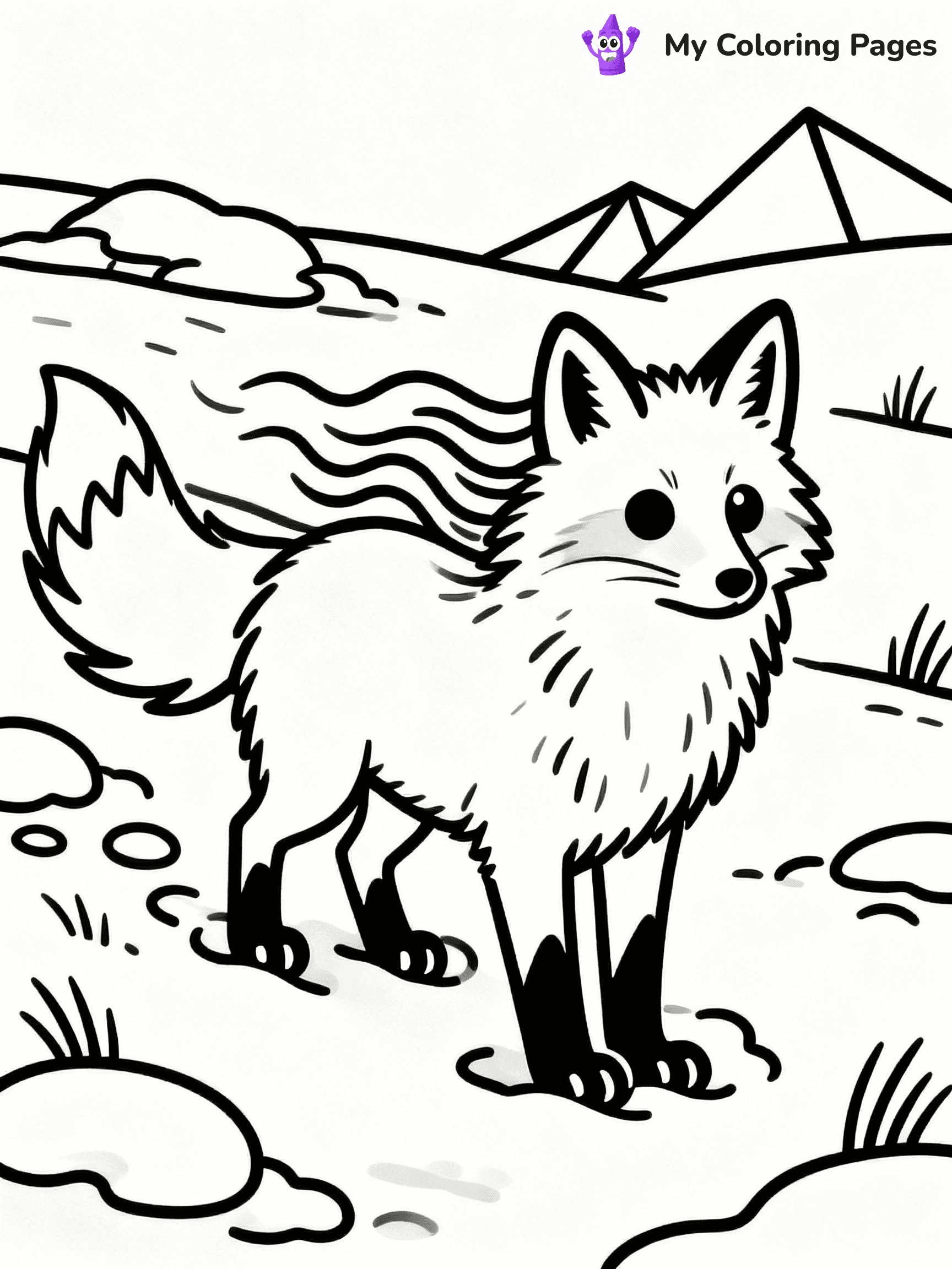 ⚠️ CRITICAL REQUIREMENT - ABSOLUTE BLACK AND WHITE ONLY ⚠️
This MUST be a BLACK AND WHITE line drawing ONLY. NO COLORS whatsoever.
- ONLY pure black lines (#000000) on pure white background (#FFFFFF)
- ABSOLUTELY NO colors, NO shading, NO gradients, NO grayscale
- If there are ANY colors in the output, the image is REJECTED
- This is a COLORING PAGE - meant to be COLORED IN by children
- The output must be UNCOLORED line art ready for coloring
⚠️ SUBJECT TO DRAW: Arctic fox in a snowy landscape, fluffy fur ruffled by wind, paws in the snow, alert expression
(REMEMBER: Output must be BLACK AND WHITE line art only, NOT colored!)
# COLORING PAGE: BLACK OUTLINES ONLY - WHITE BACKGROUND MANDATORY
Create a **coloring book page** using EXACTLY two values: black lines, white space.
## NON-NEGOTIABLE BINARY RULES
- **ONLY #000000 (black) and #FFFFFF (white)** - NO other values exist
- **EVERY PIXEL = BLACK OR WHITE** - no gray/shading/antialiasing
- **WHITE BACKGROUND MANDATORY** - entire canvas stays white
- **ALL SHAPES HOLLOW** - everything is empty outlines waiting to be colored
- **FORBIDDEN:** fills, shading, gradients, patterns, textures, colors
- **NO SOLID REGIONS** - if it's not a thin line, it's wrong
## Universal Line Standards
- Black outlines ONLY - thin, uniform weight
- Every shape completely empty inside
- Closed contours suitable for coloring
- Simple flat illustration - zero depth/3D/realism
- **Style:** Whimsical Doodle Art Alley - rounded, friendly outlines (unless specified)
## Everything = Outline Only
- Characters/animals: hollow shapes
- Objects/clothing: empty contours
- Backgrounds/scenery: line work only
- Natural elements: outlined forms
- Dark/night areas: don't exist (use outlined symbols)
- Textures/patterns: convert to simple lines
## The Test
Can a child color EVERY white space with crayons? If any area is pre-filled/shaded/gray or colored in, it FAILS. Every shape must be waiting to receive color.
**FINAL OUTPUT**: Binary coloring page. Black lines define shapes. White spaces ready for coloring. Nothing else exists. No exceptions. Print-ready.
⚠️ FINAL REMINDER: Draw the subject "Arctic fox in a snowy landscape, fluffy fur ruffled by wind, paws in the snow, alert expression" as BLACK AND WHITE line art. Zero colors in output.