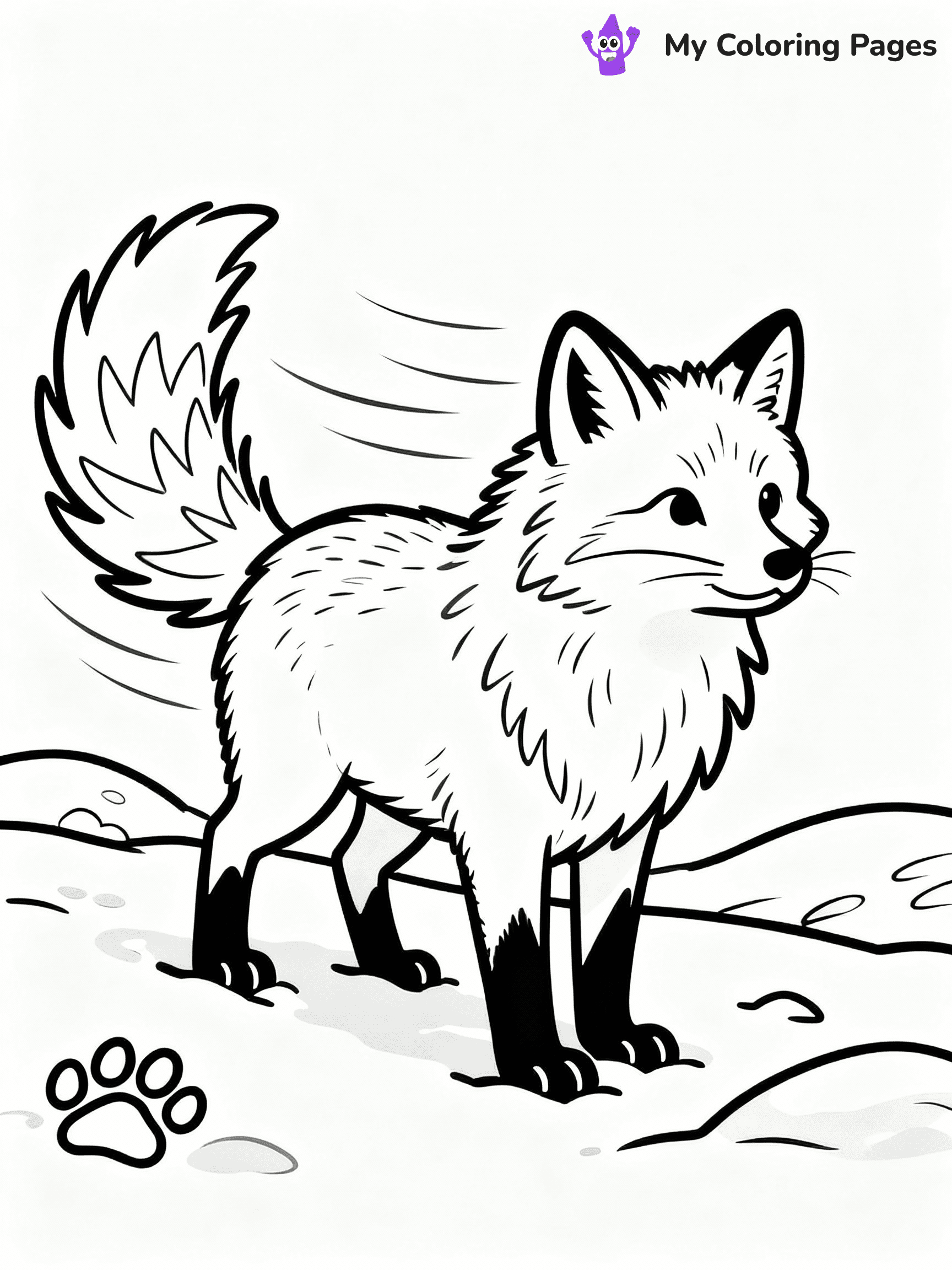 ⚠️ CRITICAL REQUIREMENT - ABSOLUTE BLACK AND WHITE ONLY ⚠️
This MUST be a BLACK AND WHITE line drawing ONLY. NO COLORS whatsoever.
- ONLY pure black lines (#000000) on pure white background (#FFFFFF)
- ABSOLUTELY NO colors, NO shading, NO gradients, NO grayscale
- If there are ANY colors in the output, the image is REJECTED
- This is a COLORING PAGE - meant to be COLORED IN by children
- The output must be UNCOLORED line art ready for coloring
⚠️ SUBJECT TO DRAW: Arctic fox in a snowy landscape, fluffy fur ruffled by wind, paws in the snow, alert expression
(REMEMBER: Output must be BLACK AND WHITE line art only, NOT colored!)
# COLORING PAGE: BLACK OUTLINES ONLY - WHITE BACKGROUND MANDATORY
Create a **coloring book page** using EXACTLY two values: black lines, white space.
## NON-NEGOTIABLE BINARY RULES
- **ONLY #000000 (black) and #FFFFFF (white)** - NO other values exist
- **EVERY PIXEL = BLACK OR WHITE** - no gray/shading/antialiasing
- **WHITE BACKGROUND MANDATORY** - entire canvas stays white
- **ALL SHAPES HOLLOW** - everything is empty outlines waiting to be colored
- **FORBIDDEN:** fills, shading, gradients, patterns, textures, colors
- **NO SOLID REGIONS** - if it's not a thin line, it's wrong
## Universal Line Standards
- Black outlines ONLY - thin, uniform weight
- Every shape completely empty inside
- Closed contours suitable for coloring
- Simple flat illustration - zero depth/3D/realism
- **Style:** Whimsical Doodle Art Alley - rounded, friendly outlines (unless specified)
## Everything = Outline Only
- Characters/animals: hollow shapes
- Objects/clothing: empty contours
- Backgrounds/scenery: line work only
- Natural elements: outlined forms
- Dark/night areas: don't exist (use outlined symbols)
- Textures/patterns: convert to simple lines
## The Test
Can a child color EVERY white space with crayons? If any area is pre-filled/shaded/gray or colored in, it FAILS. Every shape must be waiting to receive color.
**FINAL OUTPUT**: Binary coloring page. Black lines define shapes. White spaces ready for coloring. Nothing else exists. No exceptions. Print-ready.
⚠️ FINAL REMINDER: Draw the subject "Arctic fox in a snowy landscape, fluffy fur ruffled by wind, paws in the snow, alert expression" as BLACK AND WHITE line art. Zero colors in output.