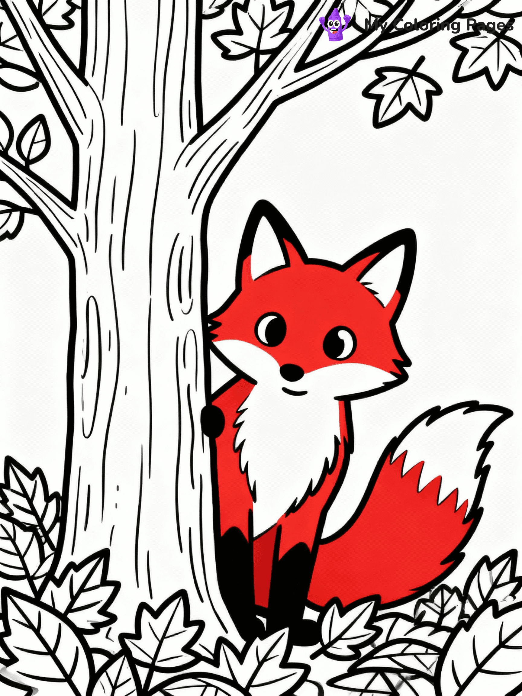 ⚠️ CRITICAL REQUIREMENT - ABSOLUTE BLACK AND WHITE ONLY ⚠️
This MUST be a BLACK AND WHITE line drawing ONLY. NO COLORS whatsoever.
- ONLY pure black lines (#000000) on pure white background (#FFFFFF)
- ABSOLUTELY NO colors, NO shading, NO gradients, NO grayscale
- If there are ANY colors in the output, the image is REJECTED
- This is a COLORING PAGE - meant to be COLORED IN by children
- The output must be UNCOLORED line art ready for coloring
⚠️ SUBJECT TO DRAW: Red fox peeking from behind a tree, bushy tail visible, eyes wide, surrounded by autumn leaves
(REMEMBER: Output must be BLACK AND WHITE line art only, NOT colored!)
# COLORING PAGE: BLACK OUTLINES ONLY - WHITE BACKGROUND MANDATORY
Create a **coloring book page** using EXACTLY two values: black lines, white space.
## NON-NEGOTIABLE BINARY RULES
- **ONLY #000000 (black) and #FFFFFF (white)** - NO other values exist
- **EVERY PIXEL = BLACK OR WHITE** - no gray/shading/antialiasing
- **WHITE BACKGROUND MANDATORY** - entire canvas stays white
- **ALL SHAPES HOLLOW** - everything is empty outlines waiting to be colored
- **FORBIDDEN:** fills, shading, gradients, patterns, textures, colors
- **NO SOLID REGIONS** - if it's not a thin line, it's wrong
## Universal Line Standards
- Black outlines ONLY - thin, uniform weight
- Every shape completely empty inside
- Closed contours suitable for coloring
- Simple flat illustration - zero depth/3D/realism
- **Style:** Whimsical Doodle Art Alley - rounded, friendly outlines (unless specified)
## Everything = Outline Only
- Characters/animals: hollow shapes
- Objects/clothing: empty contours
- Backgrounds/scenery: line work only
- Natural elements: outlined forms
- Dark/night areas: don't exist (use outlined symbols)
- Textures/patterns: convert to simple lines
## The Test
Can a child color EVERY white space with crayons? If any area is pre-filled/shaded/gray or colored in, it FAILS. Every shape must be waiting to receive color.
**FINAL OUTPUT**: Binary coloring page. Black lines define shapes. White spaces ready for coloring. Nothing else exists. No exceptions. Print-ready.
⚠️ FINAL REMINDER: Draw the subject "Red fox peeking from behind a tree, bushy tail visible, eyes wide, surrounded by autumn leaves" as BLACK AND WHITE line art. Zero colors in output.