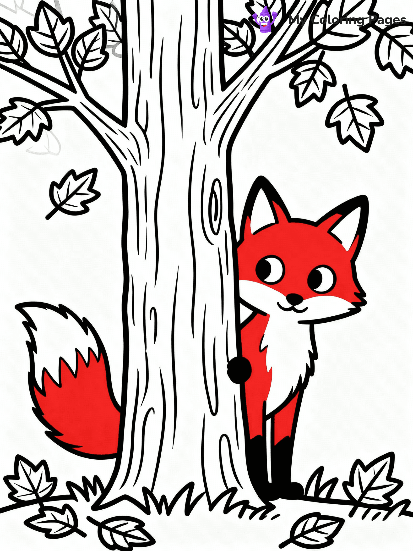 ⚠️ CRITICAL REQUIREMENT - ABSOLUTE BLACK AND WHITE ONLY ⚠️
This MUST be a BLACK AND WHITE line drawing ONLY. NO COLORS whatsoever.
- ONLY pure black lines (#000000) on pure white background (#FFFFFF)
- ABSOLUTELY NO colors, NO shading, NO gradients, NO grayscale
- If there are ANY colors in the output, the image is REJECTED
- This is a COLORING PAGE - meant to be COLORED IN by children
- The output must be UNCOLORED line art ready for coloring
⚠️ SUBJECT TO DRAW: Red fox peeking from behind a tree, bushy tail visible, eyes wide, surrounded by autumn leaves
(REMEMBER: Output must be BLACK AND WHITE line art only, NOT colored!)
# COLORING PAGE: BLACK OUTLINES ONLY - WHITE BACKGROUND MANDATORY
Create a **coloring book page** using EXACTLY two values: black lines, white space.
## NON-NEGOTIABLE BINARY RULES
- **ONLY #000000 (black) and #FFFFFF (white)** - NO other values exist
- **EVERY PIXEL = BLACK OR WHITE** - no gray/shading/antialiasing
- **WHITE BACKGROUND MANDATORY** - entire canvas stays white
- **ALL SHAPES HOLLOW** - everything is empty outlines waiting to be colored
- **FORBIDDEN:** fills, shading, gradients, patterns, textures, colors
- **NO SOLID REGIONS** - if it's not a thin line, it's wrong
## Universal Line Standards
- Black outlines ONLY - thin, uniform weight
- Every shape completely empty inside
- Closed contours suitable for coloring
- Simple flat illustration - zero depth/3D/realism
- **Style:** Whimsical Doodle Art Alley - rounded, friendly outlines (unless specified)
## Everything = Outline Only
- Characters/animals: hollow shapes
- Objects/clothing: empty contours
- Backgrounds/scenery: line work only
- Natural elements: outlined forms
- Dark/night areas: don't exist (use outlined symbols)
- Textures/patterns: convert to simple lines
## The Test
Can a child color EVERY white space with crayons? If any area is pre-filled/shaded/gray or colored in, it FAILS. Every shape must be waiting to receive color.
**FINAL OUTPUT**: Binary coloring page. Black lines define shapes. White spaces ready for coloring. Nothing else exists. No exceptions. Print-ready.
⚠️ FINAL REMINDER: Draw the subject "Red fox peeking from behind a tree, bushy tail visible, eyes wide, surrounded by autumn leaves" as BLACK AND WHITE line art. Zero colors in output.