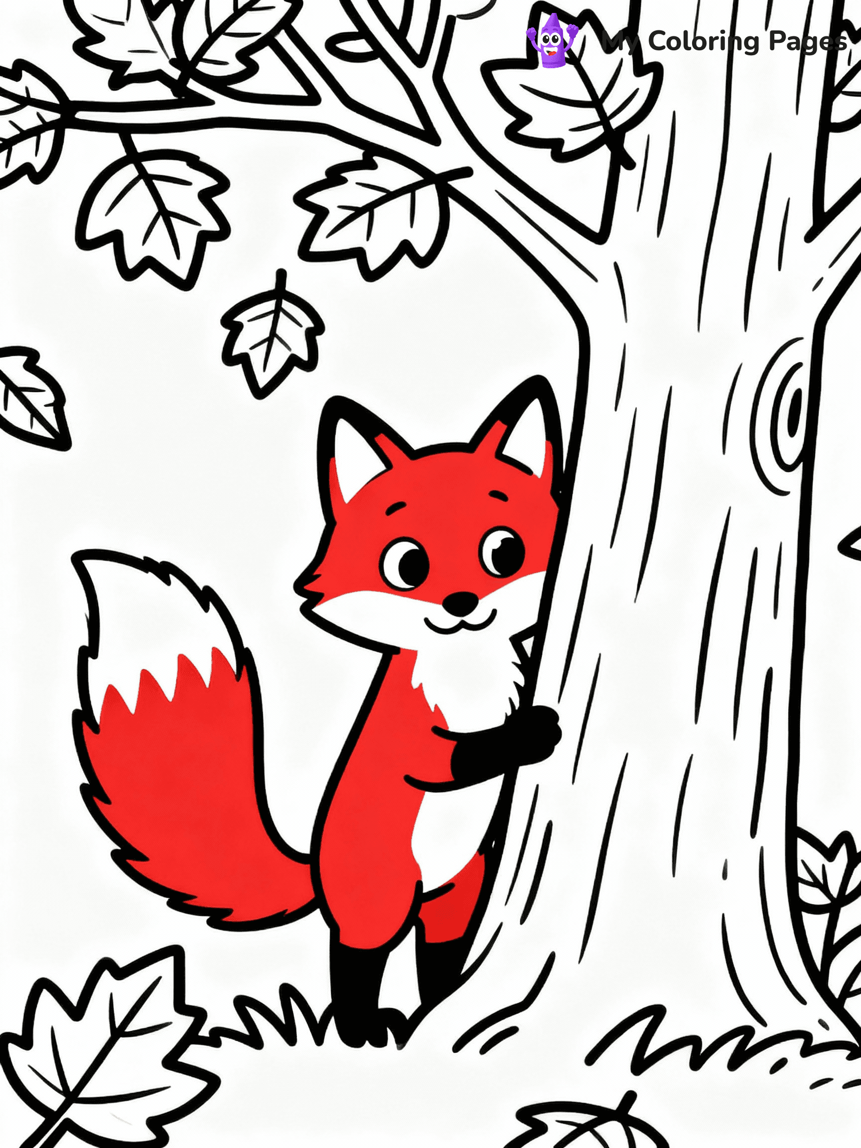 ⚠️ CRITICAL REQUIREMENT - ABSOLUTE BLACK AND WHITE ONLY ⚠️
This MUST be a BLACK AND WHITE line drawing ONLY. NO COLORS whatsoever.
- ONLY pure black lines (#000000) on pure white background (#FFFFFF)
- ABSOLUTELY NO colors, NO shading, NO gradients, NO grayscale
- If there are ANY colors in the output, the image is REJECTED
- This is a COLORING PAGE - meant to be COLORED IN by children
- The output must be UNCOLORED line art ready for coloring
⚠️ SUBJECT TO DRAW: Red fox peeking from behind a tree, bushy tail visible, eyes wide, surrounded by autumn leaves
(REMEMBER: Output must be BLACK AND WHITE line art only, NOT colored!)
# COLORING PAGE: BLACK OUTLINES ONLY - WHITE BACKGROUND MANDATORY
Create a **coloring book page** using EXACTLY two values: black lines, white space.
## NON-NEGOTIABLE BINARY RULES
- **ONLY #000000 (black) and #FFFFFF (white)** - NO other values exist
- **EVERY PIXEL = BLACK OR WHITE** - no gray/shading/antialiasing
- **WHITE BACKGROUND MANDATORY** - entire canvas stays white
- **ALL SHAPES HOLLOW** - everything is empty outlines waiting to be colored
- **FORBIDDEN:** fills, shading, gradients, patterns, textures, colors
- **NO SOLID REGIONS** - if it's not a thin line, it's wrong
## Universal Line Standards
- Black outlines ONLY - thin, uniform weight
- Every shape completely empty inside
- Closed contours suitable for coloring
- Simple flat illustration - zero depth/3D/realism
- **Style:** Whimsical Doodle Art Alley - rounded, friendly outlines (unless specified)
## Everything = Outline Only
- Characters/animals: hollow shapes
- Objects/clothing: empty contours
- Backgrounds/scenery: line work only
- Natural elements: outlined forms
- Dark/night areas: don't exist (use outlined symbols)
- Textures/patterns: convert to simple lines
## The Test
Can a child color EVERY white space with crayons? If any area is pre-filled/shaded/gray or colored in, it FAILS. Every shape must be waiting to receive color.
**FINAL OUTPUT**: Binary coloring page. Black lines define shapes. White spaces ready for coloring. Nothing else exists. No exceptions. Print-ready.
⚠️ FINAL REMINDER: Draw the subject "Red fox peeking from behind a tree, bushy tail visible, eyes wide, surrounded by autumn leaves" as BLACK AND WHITE line art. Zero colors in output.