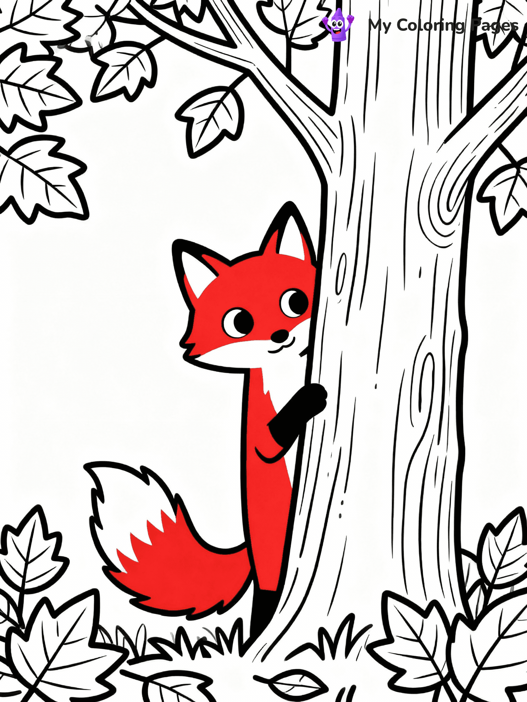 ⚠️ CRITICAL REQUIREMENT - ABSOLUTE BLACK AND WHITE ONLY ⚠️
This MUST be a BLACK AND WHITE line drawing ONLY. NO COLORS whatsoever.
- ONLY pure black lines (#000000) on pure white background (#FFFFFF)
- ABSOLUTELY NO colors, NO shading, NO gradients, NO grayscale
- If there are ANY colors in the output, the image is REJECTED
- This is a COLORING PAGE - meant to be COLORED IN by children
- The output must be UNCOLORED line art ready for coloring
⚠️ SUBJECT TO DRAW: Red fox peeking from behind a tree, bushy tail visible, eyes wide, surrounded by autumn leaves
(REMEMBER: Output must be BLACK AND WHITE line art only, NOT colored!)
# COLORING PAGE: BLACK OUTLINES ONLY - WHITE BACKGROUND MANDATORY
Create a **coloring book page** using EXACTLY two values: black lines, white space.
## NON-NEGOTIABLE BINARY RULES
- **ONLY #000000 (black) and #FFFFFF (white)** - NO other values exist
- **EVERY PIXEL = BLACK OR WHITE** - no gray/shading/antialiasing
- **WHITE BACKGROUND MANDATORY** - entire canvas stays white
- **ALL SHAPES HOLLOW** - everything is empty outlines waiting to be colored
- **FORBIDDEN:** fills, shading, gradients, patterns, textures, colors
- **NO SOLID REGIONS** - if it's not a thin line, it's wrong
## Universal Line Standards
- Black outlines ONLY - thin, uniform weight
- Every shape completely empty inside
- Closed contours suitable for coloring
- Simple flat illustration - zero depth/3D/realism
- **Style:** Whimsical Doodle Art Alley - rounded, friendly outlines (unless specified)
## Everything = Outline Only
- Characters/animals: hollow shapes
- Objects/clothing: empty contours
- Backgrounds/scenery: line work only
- Natural elements: outlined forms
- Dark/night areas: don't exist (use outlined symbols)
- Textures/patterns: convert to simple lines
## The Test
Can a child color EVERY white space with crayons? If any area is pre-filled/shaded/gray or colored in, it FAILS. Every shape must be waiting to receive color.
**FINAL OUTPUT**: Binary coloring page. Black lines define shapes. White spaces ready for coloring. Nothing else exists. No exceptions. Print-ready.
⚠️ FINAL REMINDER: Draw the subject "Red fox peeking from behind a tree, bushy tail visible, eyes wide, surrounded by autumn leaves" as BLACK AND WHITE line art. Zero colors in output.