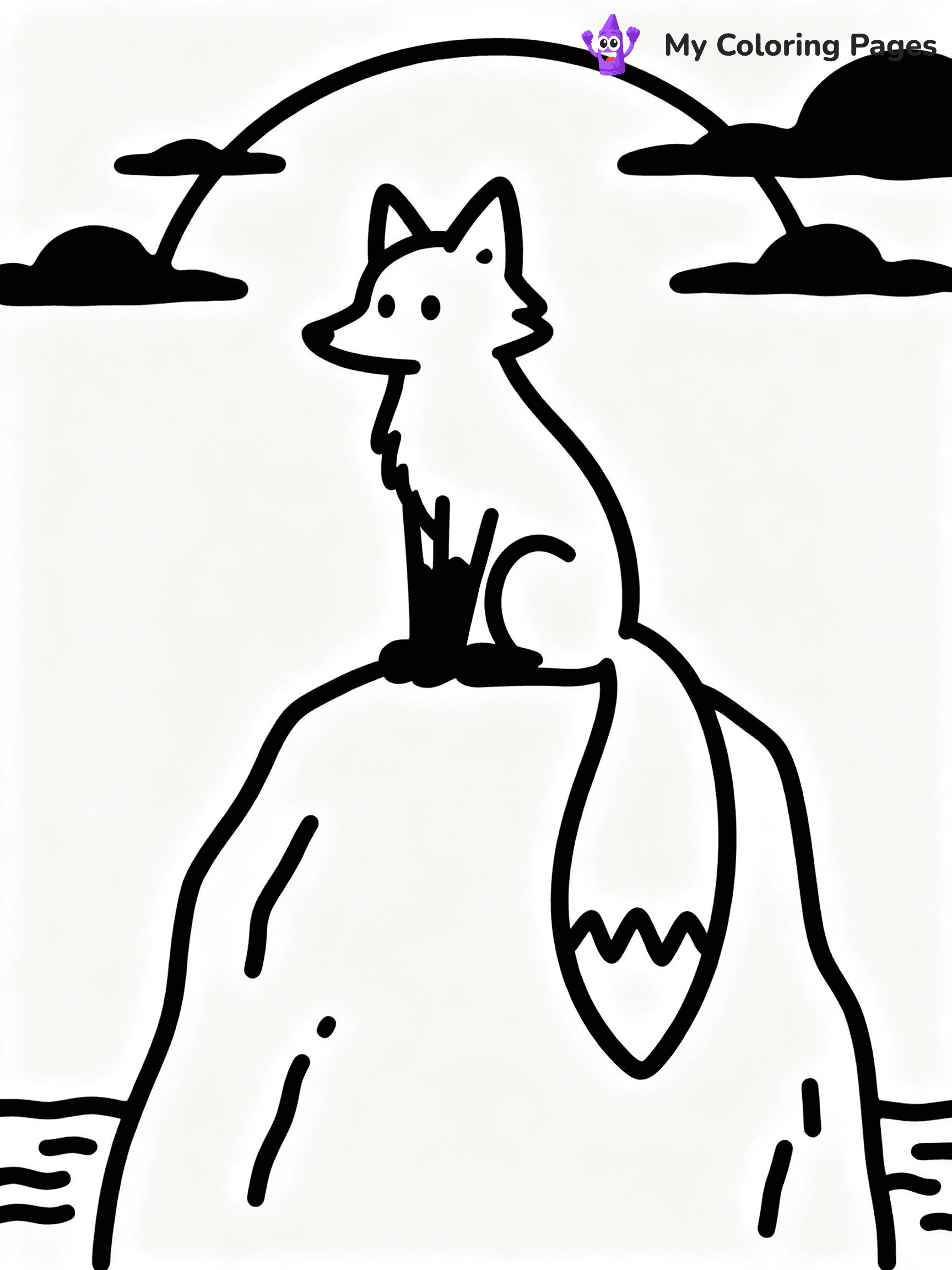 ⚠️ CRITICAL REQUIREMENT - ABSOLUTE BLACK AND WHITE ONLY ⚠️
This MUST be a BLACK AND WHITE line drawing ONLY. NO COLORS whatsoever.
- ONLY pure black lines (#000000) on pure white background (#FFFFFF)
- ABSOLUTELY NO colors, NO shading, NO gradients, NO grayscale
- If there are ANY colors in the output, the image is REJECTED
- This is a COLORING PAGE - meant to be COLORED IN by children
- The output must be UNCOLORED line art ready for coloring
⚠️ SUBJECT TO DRAW: Fox sitting on a rock, watching a sunset, silhouette against the sky, tail hanging down
(REMEMBER: Output must be BLACK AND WHITE line art only, NOT colored!)
# COLORING PAGE: BLACK OUTLINES ONLY - WHITE BACKGROUND MANDATORY
Create a **coloring book page** using EXACTLY two values: black lines, white space.
## NON-NEGOTIABLE BINARY RULES
- **ONLY #000000 (black) and #FFFFFF (white)** - NO other values exist
- **EVERY PIXEL = BLACK OR WHITE** - no gray/shading/antialiasing
- **WHITE BACKGROUND MANDATORY** - entire canvas stays white
- **ALL SHAPES HOLLOW** - everything is empty outlines waiting to be colored
- **FORBIDDEN:** fills, shading, gradients, patterns, textures, colors
- **NO SOLID REGIONS** - if it's not a thin line, it's wrong
## Universal Line Standards
- Black outlines ONLY - thin, uniform weight
- Every shape completely empty inside
- Closed contours suitable for coloring
- Simple flat illustration - zero depth/3D/realism
- **Style:** Whimsical Doodle Art Alley - rounded, friendly outlines (unless specified)
## Everything = Outline Only
- Characters/animals: hollow shapes
- Objects/clothing: empty contours
- Backgrounds/scenery: line work only
- Natural elements: outlined forms
- Dark/night areas: don't exist (use outlined symbols)
- Textures/patterns: convert to simple lines
## The Test
Can a child color EVERY white space with crayons? If any area is pre-filled/shaded/gray or colored in, it FAILS. Every shape must be waiting to receive color.
**FINAL OUTPUT**: Binary coloring page. Black lines define shapes. White spaces ready for coloring. Nothing else exists. No exceptions. Print-ready.
⚠️ FINAL REMINDER: Draw the subject "Fox sitting on a rock, watching a sunset, silhouette against the sky, tail hanging down" as BLACK AND WHITE line art. Zero colors in output.