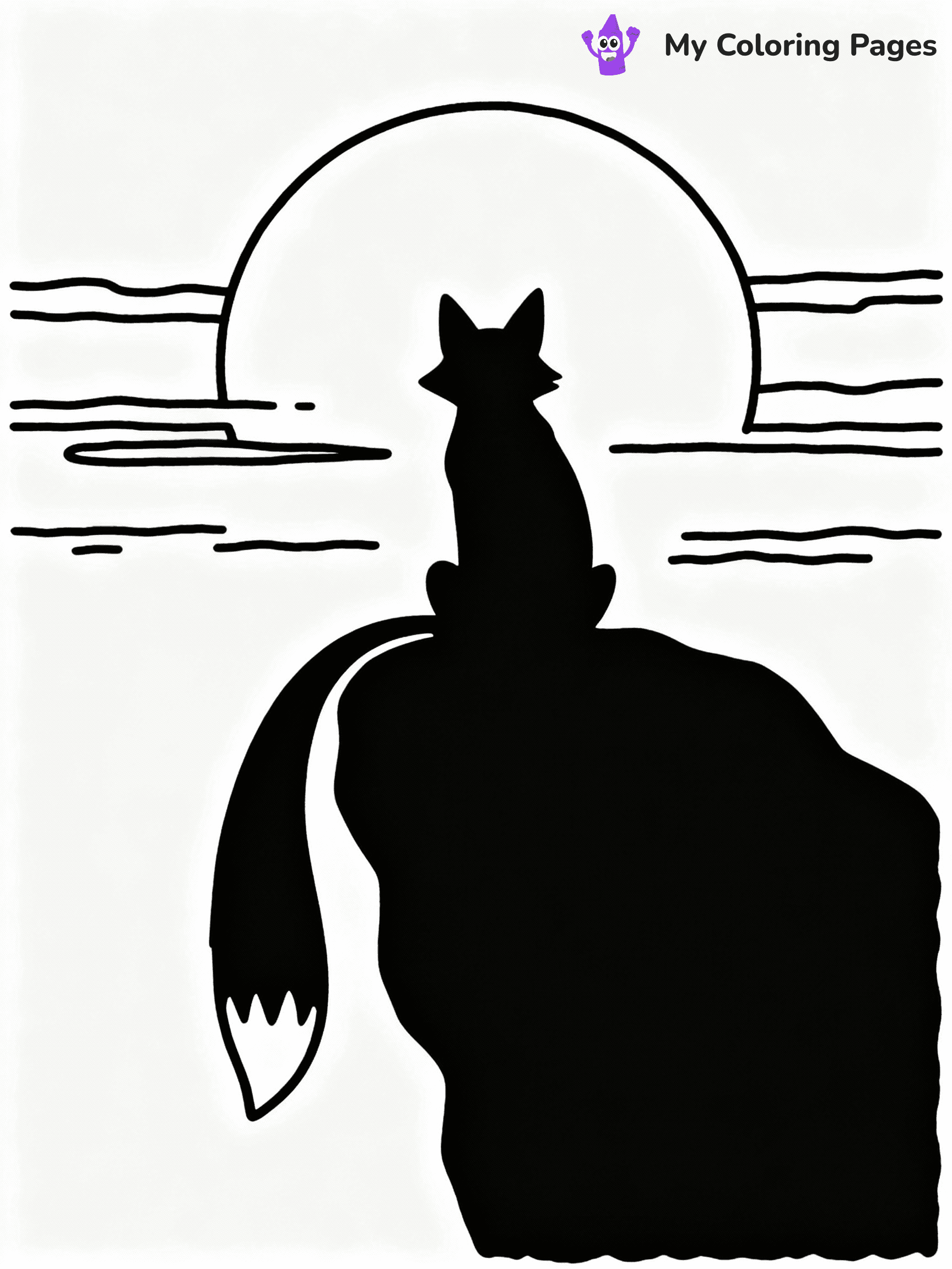 ⚠️ CRITICAL REQUIREMENT - ABSOLUTE BLACK AND WHITE ONLY ⚠️
This MUST be a BLACK AND WHITE line drawing ONLY. NO COLORS whatsoever.
- ONLY pure black lines (#000000) on pure white background (#FFFFFF)
- ABSOLUTELY NO colors, NO shading, NO gradients, NO grayscale
- If there are ANY colors in the output, the image is REJECTED
- This is a COLORING PAGE - meant to be COLORED IN by children
- The output must be UNCOLORED line art ready for coloring
⚠️ SUBJECT TO DRAW: Fox sitting on a rock, watching a sunset, silhouette against the sky, tail hanging down
(REMEMBER: Output must be BLACK AND WHITE line art only, NOT colored!)
# COLORING PAGE: BLACK OUTLINES ONLY - WHITE BACKGROUND MANDATORY
Create a **coloring book page** using EXACTLY two values: black lines, white space.
## NON-NEGOTIABLE BINARY RULES
- **ONLY #000000 (black) and #FFFFFF (white)** - NO other values exist
- **EVERY PIXEL = BLACK OR WHITE** - no gray/shading/antialiasing
- **WHITE BACKGROUND MANDATORY** - entire canvas stays white
- **ALL SHAPES HOLLOW** - everything is empty outlines waiting to be colored
- **FORBIDDEN:** fills, shading, gradients, patterns, textures, colors
- **NO SOLID REGIONS** - if it's not a thin line, it's wrong
## Universal Line Standards
- Black outlines ONLY - thin, uniform weight
- Every shape completely empty inside
- Closed contours suitable for coloring
- Simple flat illustration - zero depth/3D/realism
- **Style:** Whimsical Doodle Art Alley - rounded, friendly outlines (unless specified)
## Everything = Outline Only
- Characters/animals: hollow shapes
- Objects/clothing: empty contours
- Backgrounds/scenery: line work only
- Natural elements: outlined forms
- Dark/night areas: don't exist (use outlined symbols)
- Textures/patterns: convert to simple lines
## The Test
Can a child color EVERY white space with crayons? If any area is pre-filled/shaded/gray or colored in, it FAILS. Every shape must be waiting to receive color.
**FINAL OUTPUT**: Binary coloring page. Black lines define shapes. White spaces ready for coloring. Nothing else exists. No exceptions. Print-ready.
⚠️ FINAL REMINDER: Draw the subject "Fox sitting on a rock, watching a sunset, silhouette against the sky, tail hanging down" as BLACK AND WHITE line art. Zero colors in output.