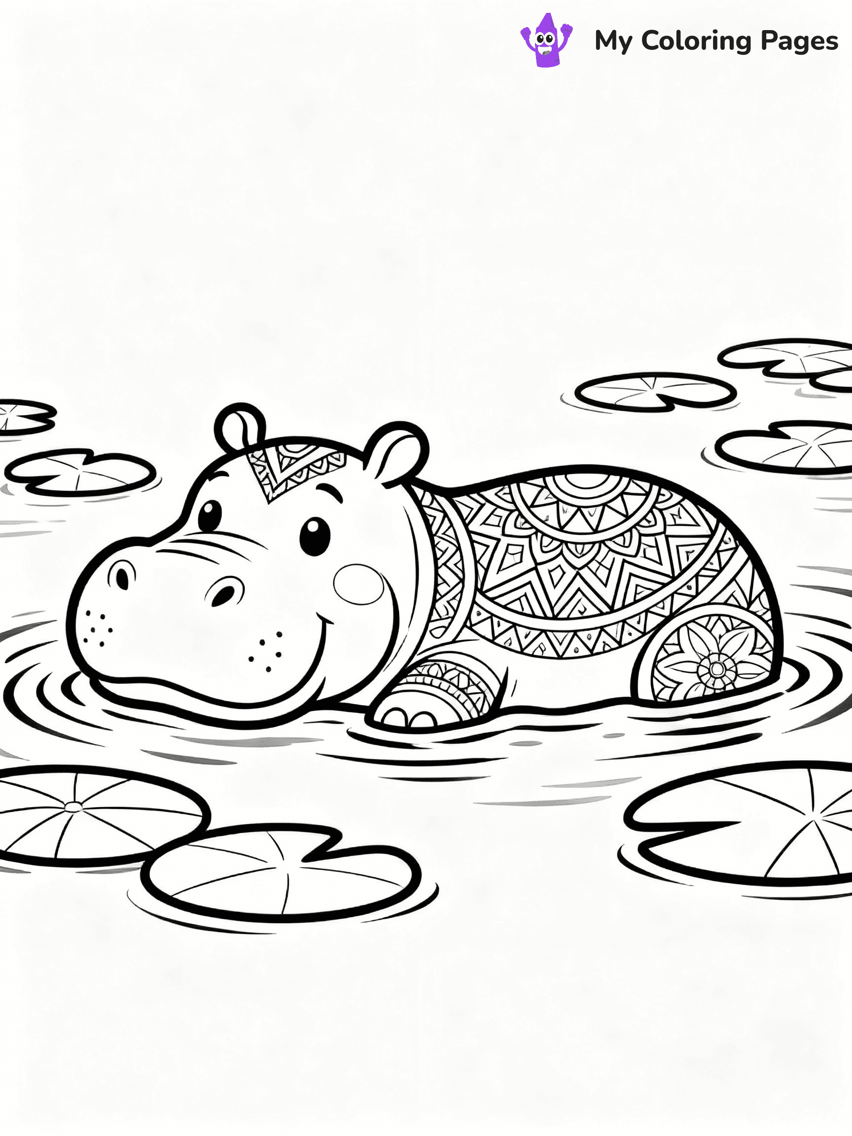 Hippo Coloring Pages - 27