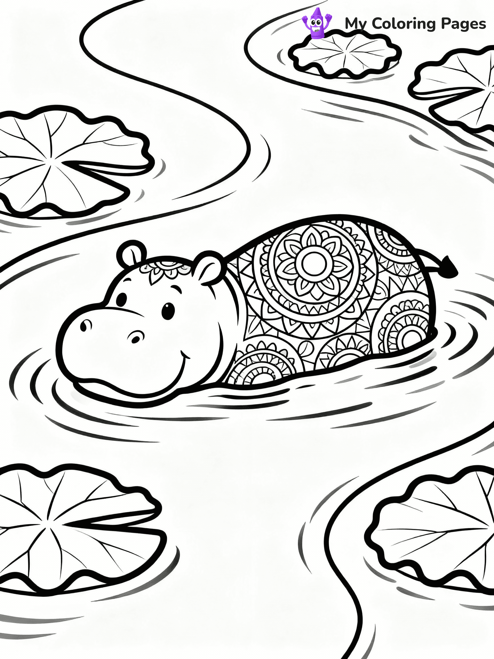 Hippo Coloring Pages - 26