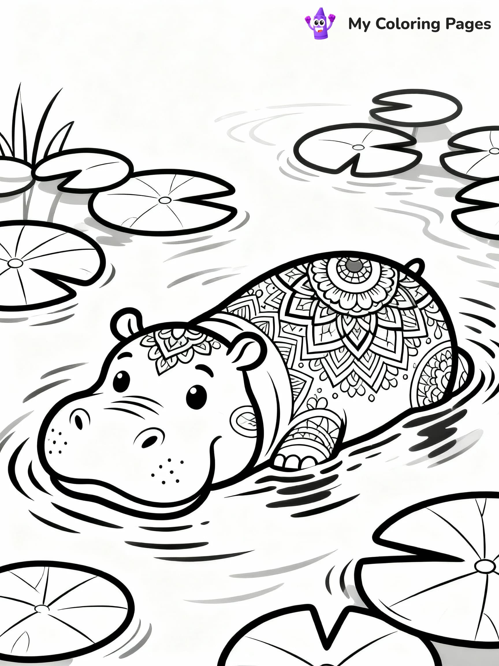 Hippo Coloring Pages - 23