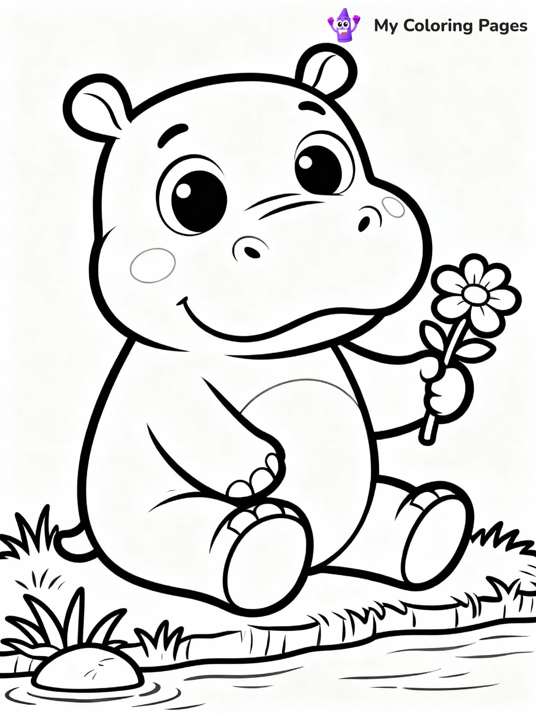 Hippo Coloring Pages - 21