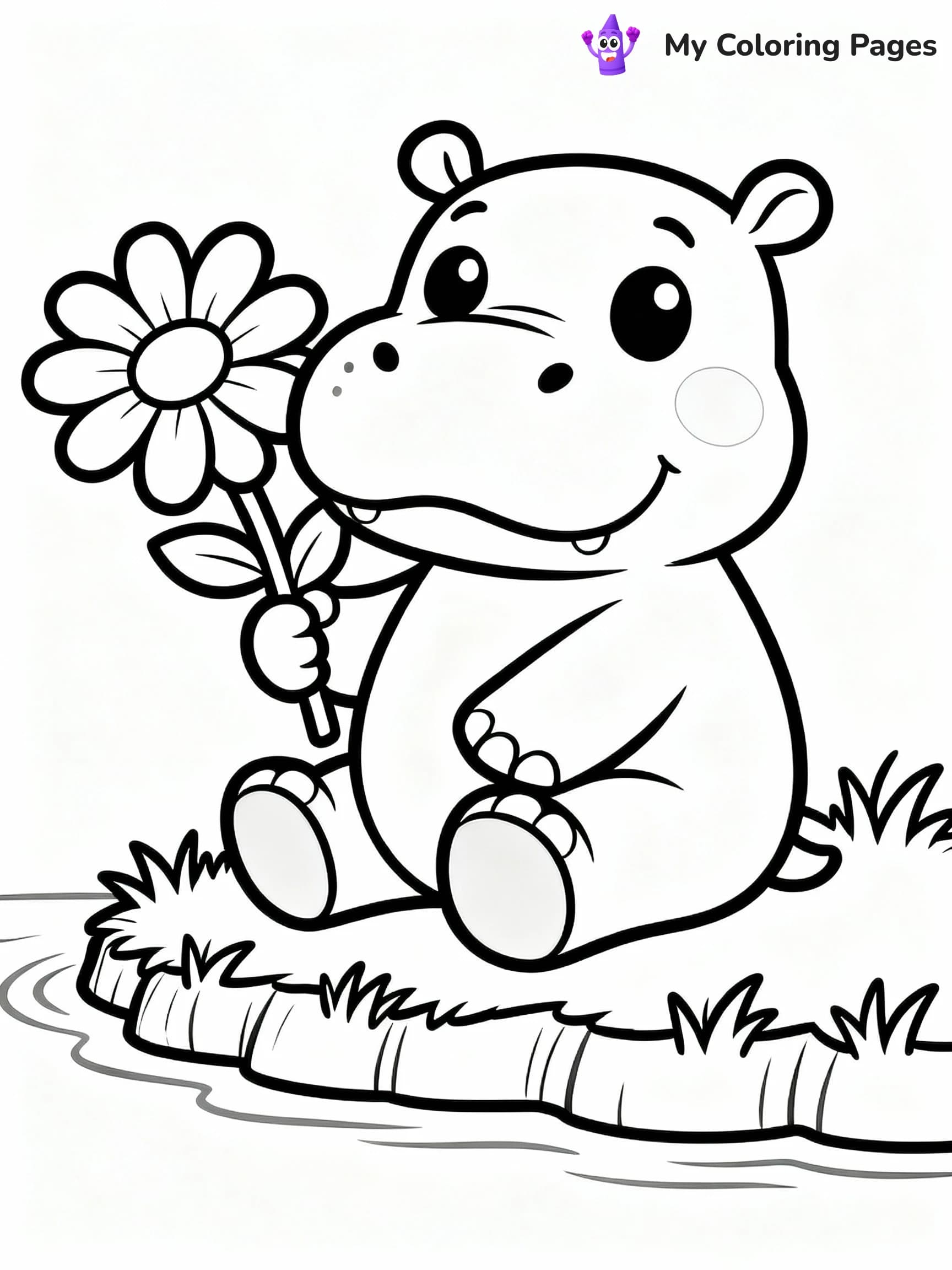 Hippo Coloring Pages - 20