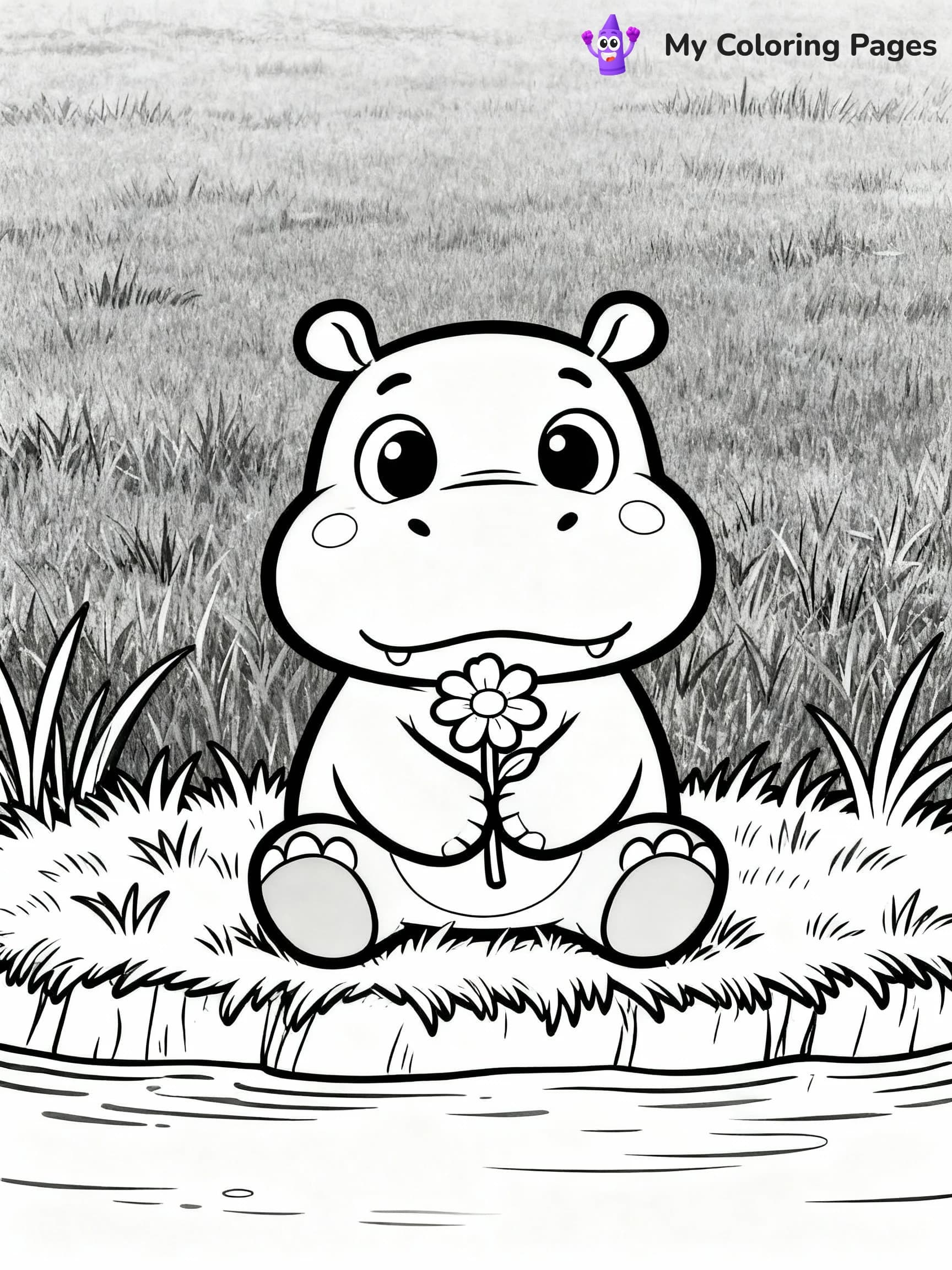 Hippo Coloring Pages - 19