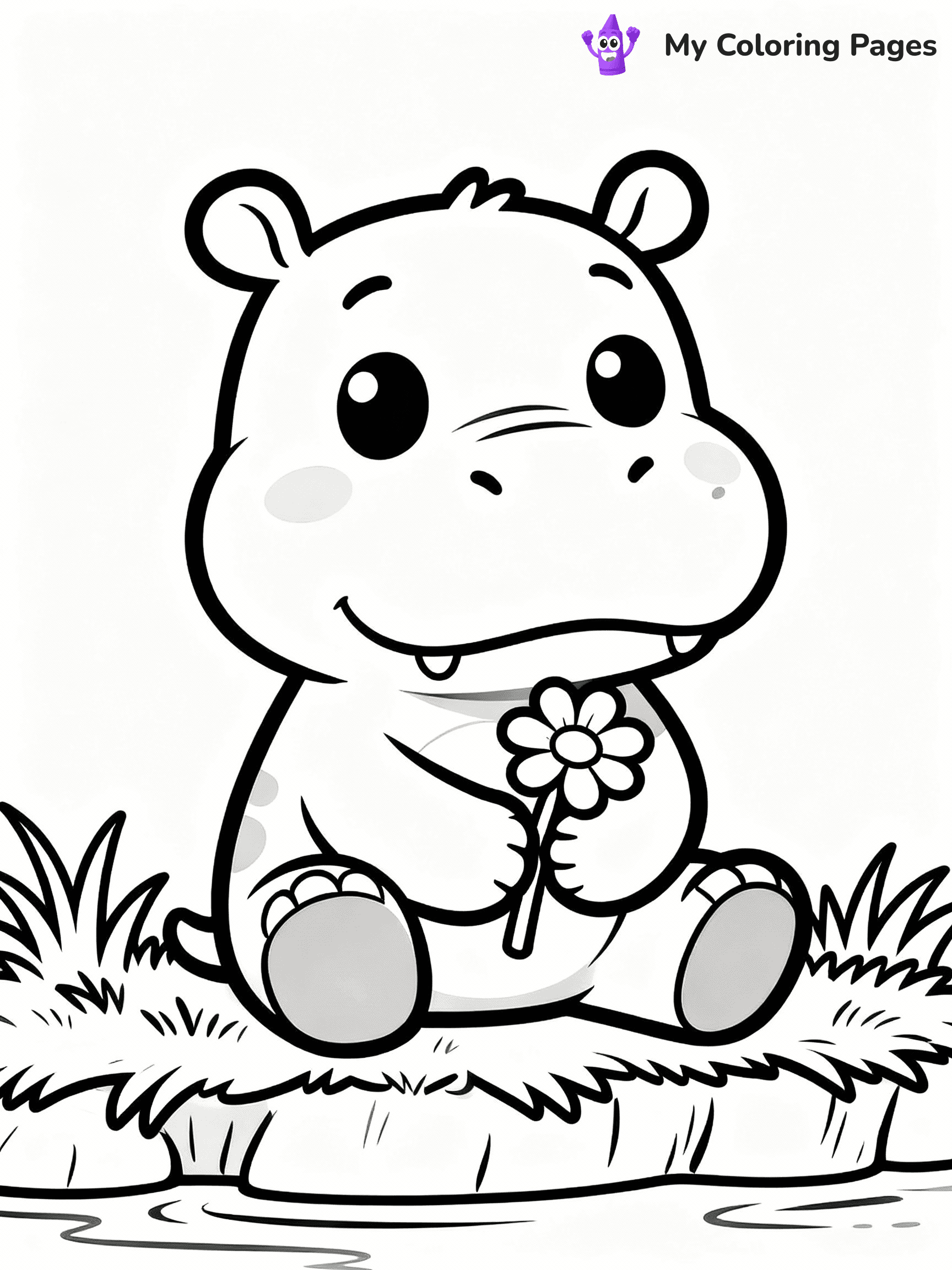 Hippo Coloring Pages - 18
