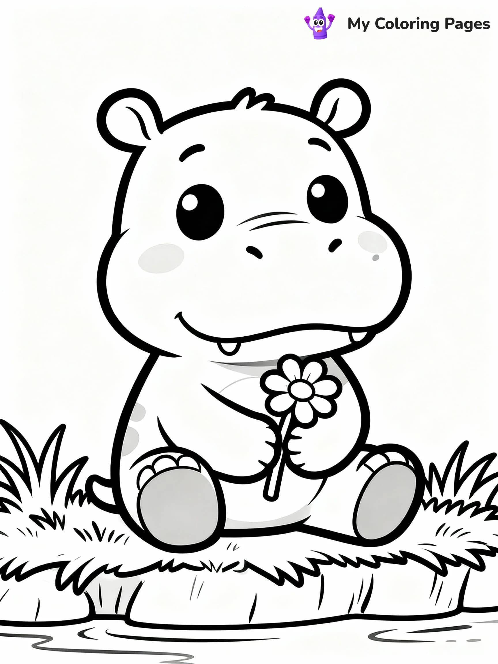 Hippo Coloring Pages - 18