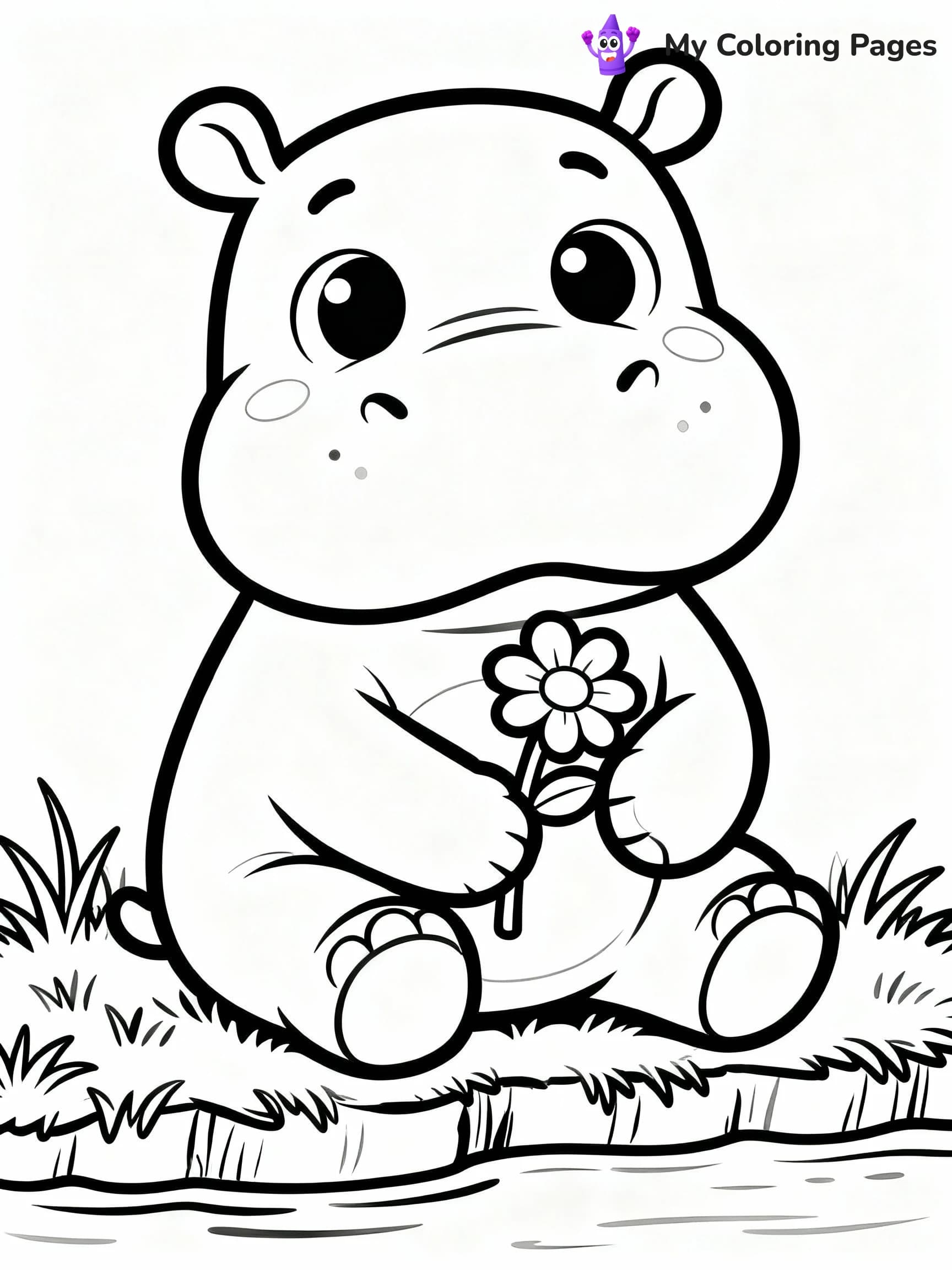 Hippo Coloring Pages - 17