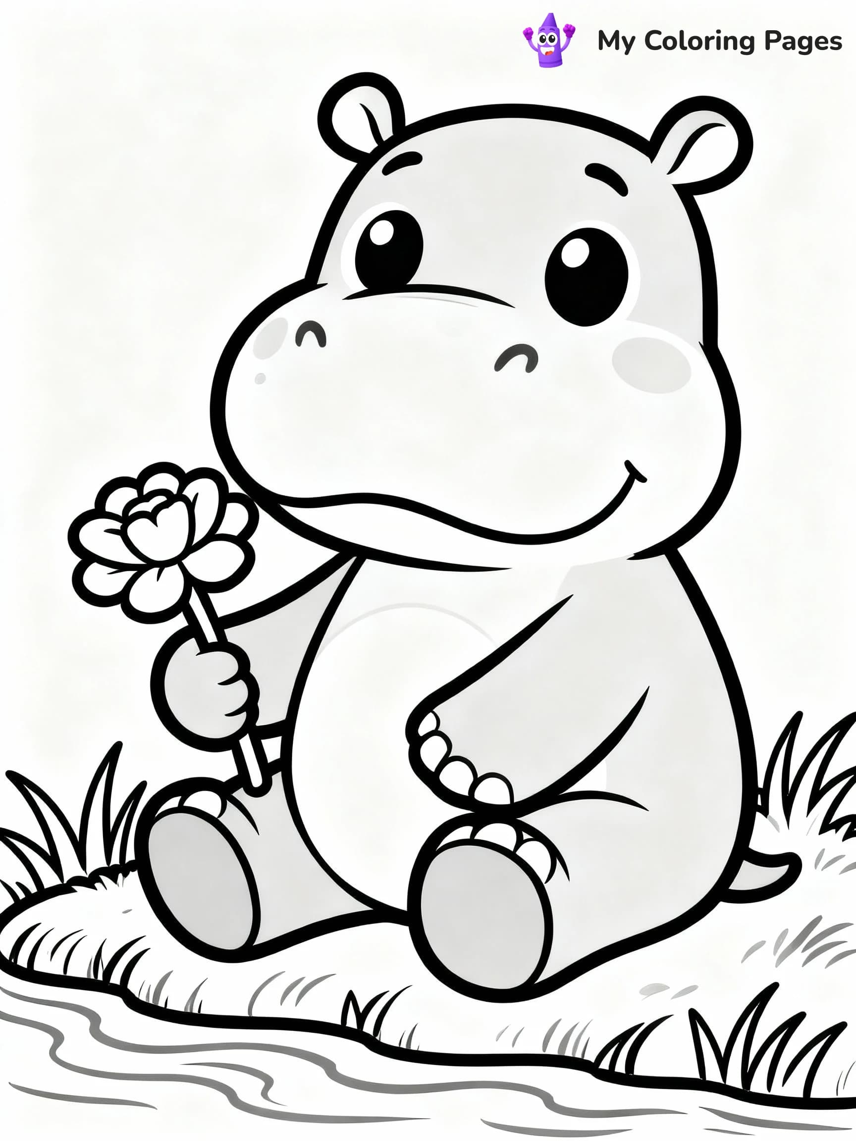 Hippo Coloring Pages - 16