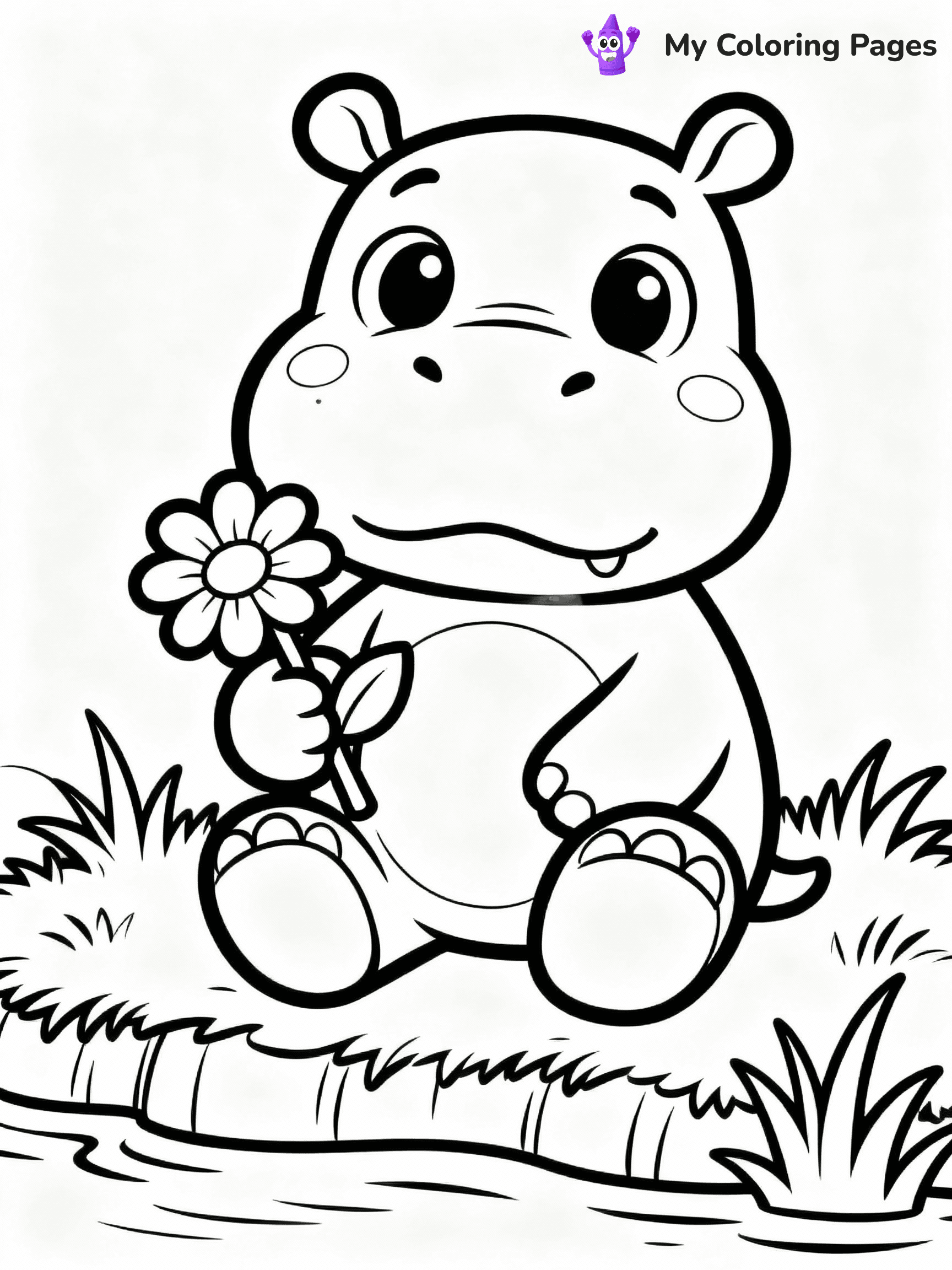 Hippo Coloring Pages - 15