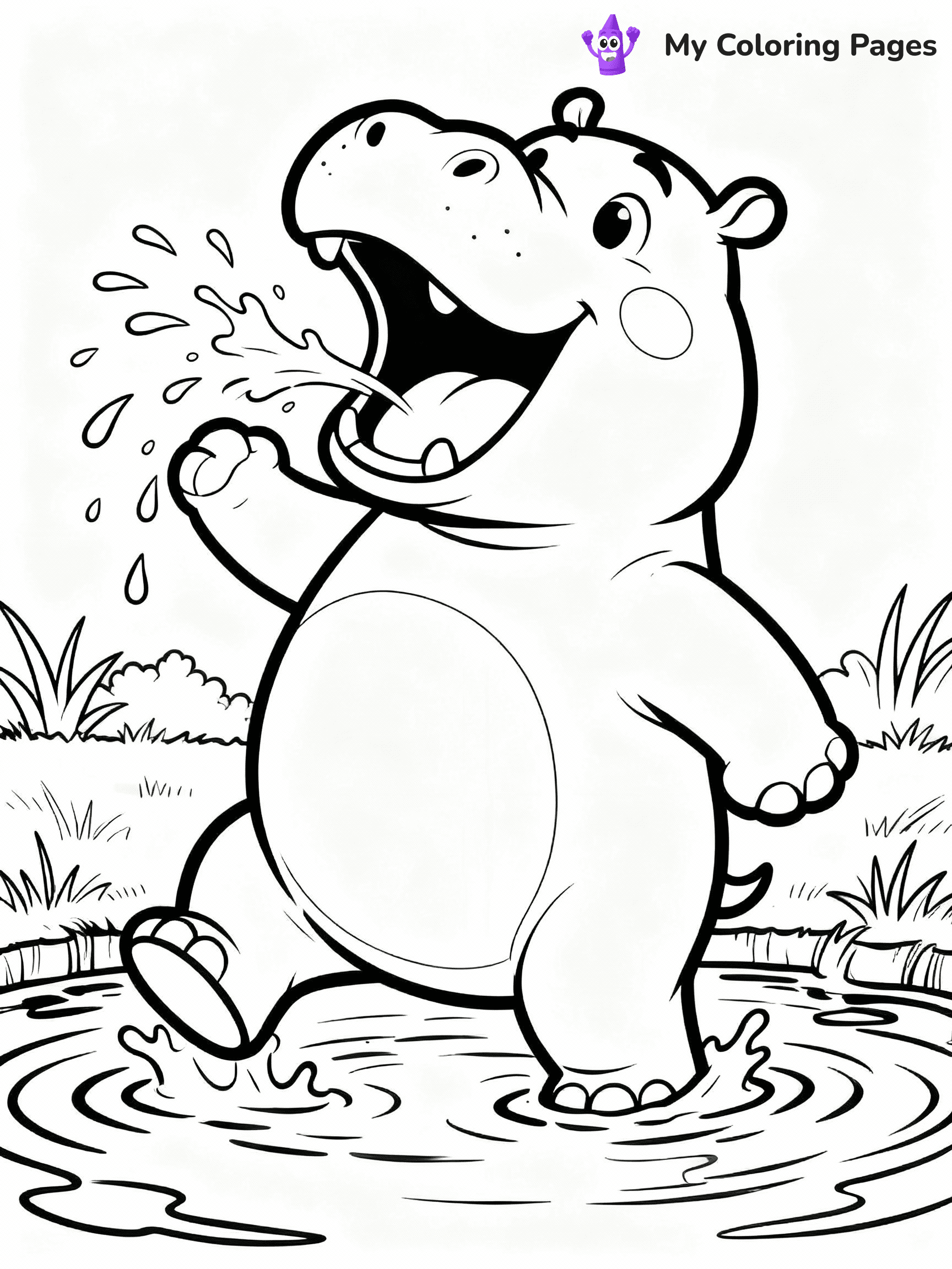 Hippo Coloring Pages - 14