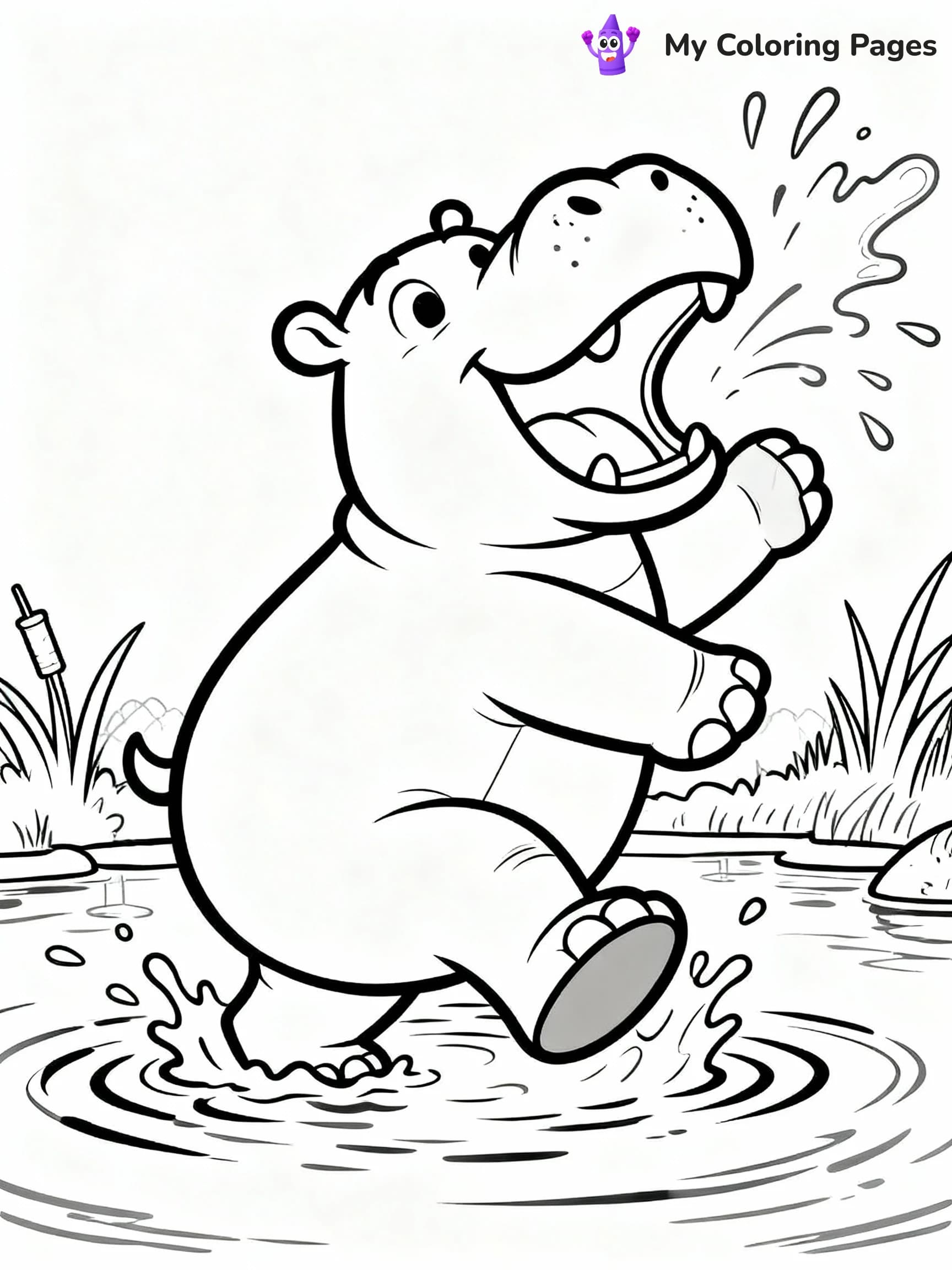 Hippo Coloring Pages - 13
