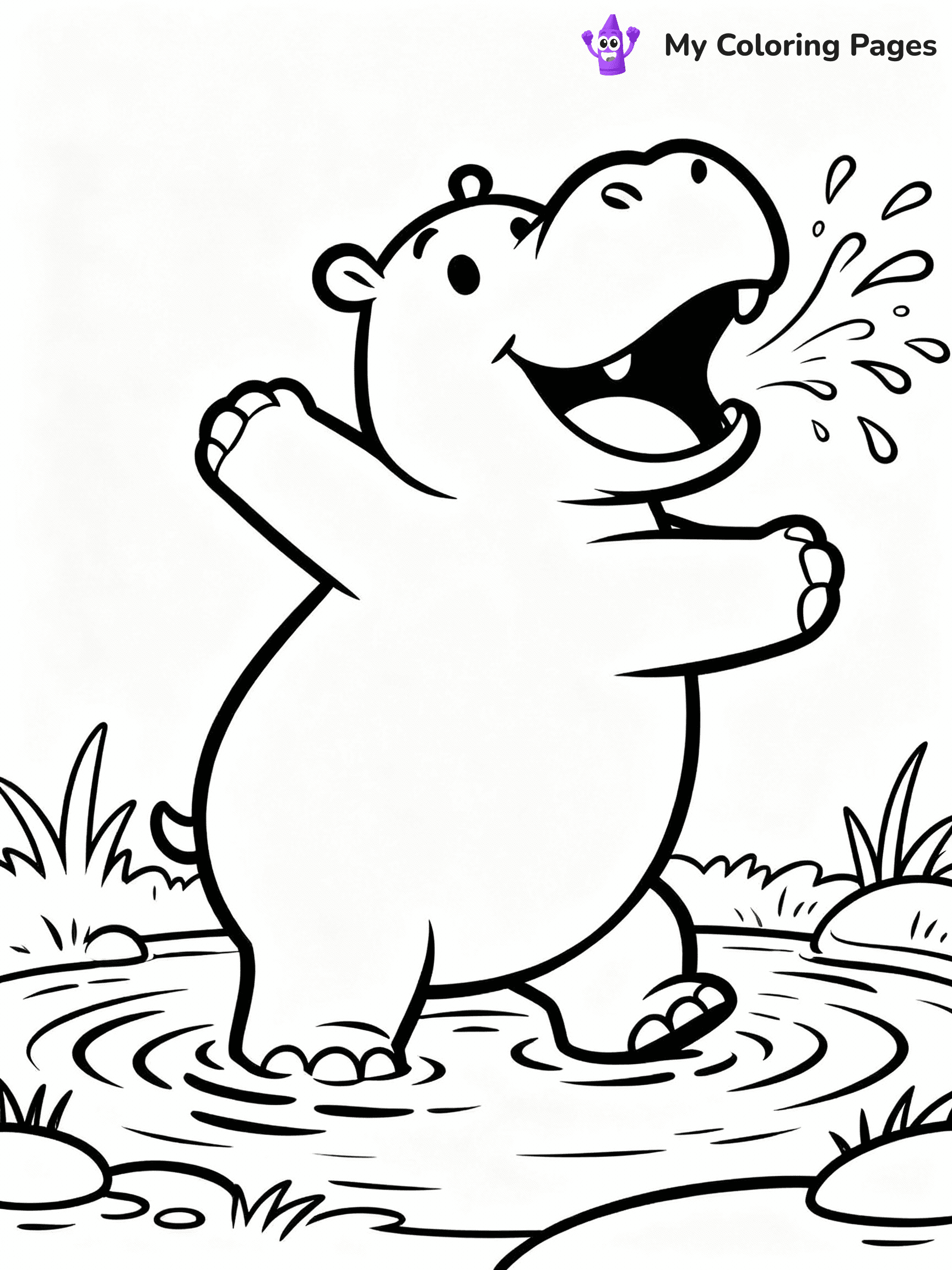 Hippo Coloring Pages - 11