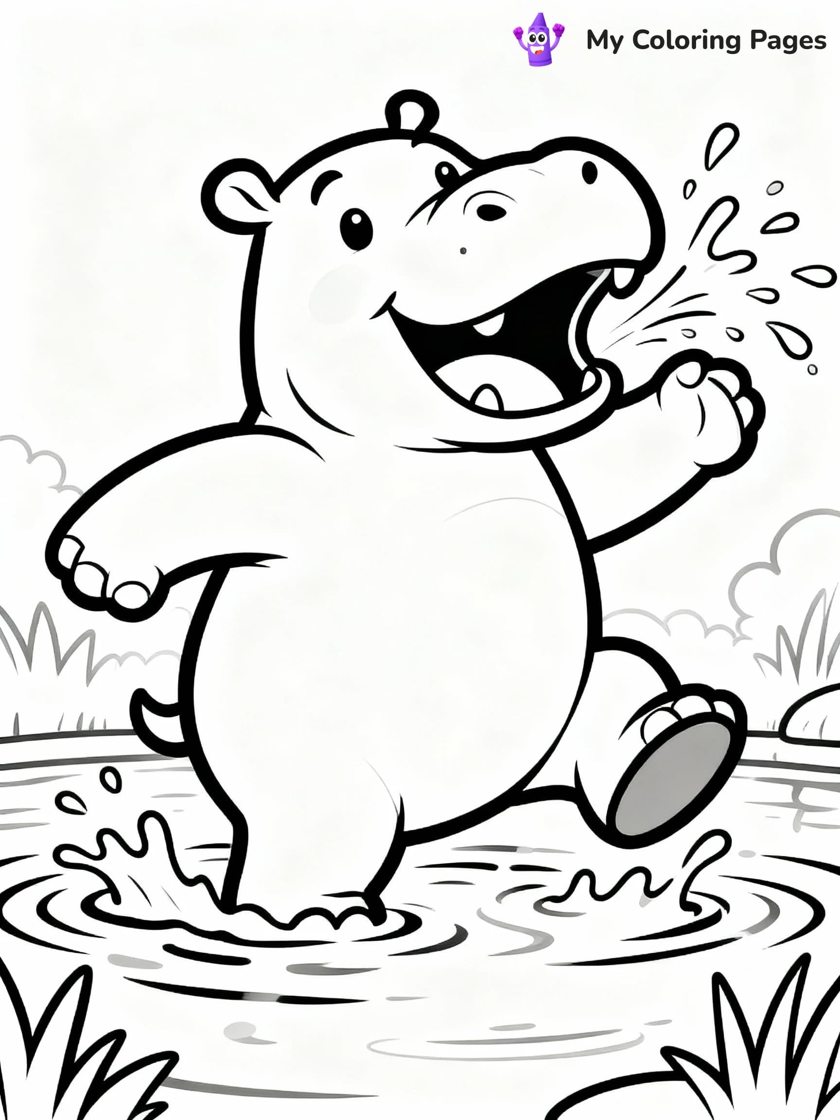 Hippo Coloring Pages - 10