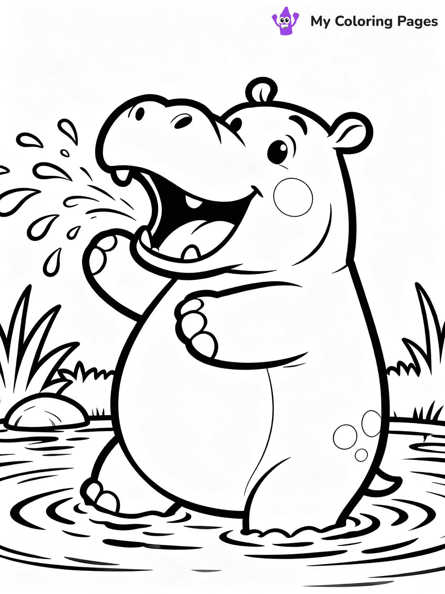 Hippo Coloring Pages - 9