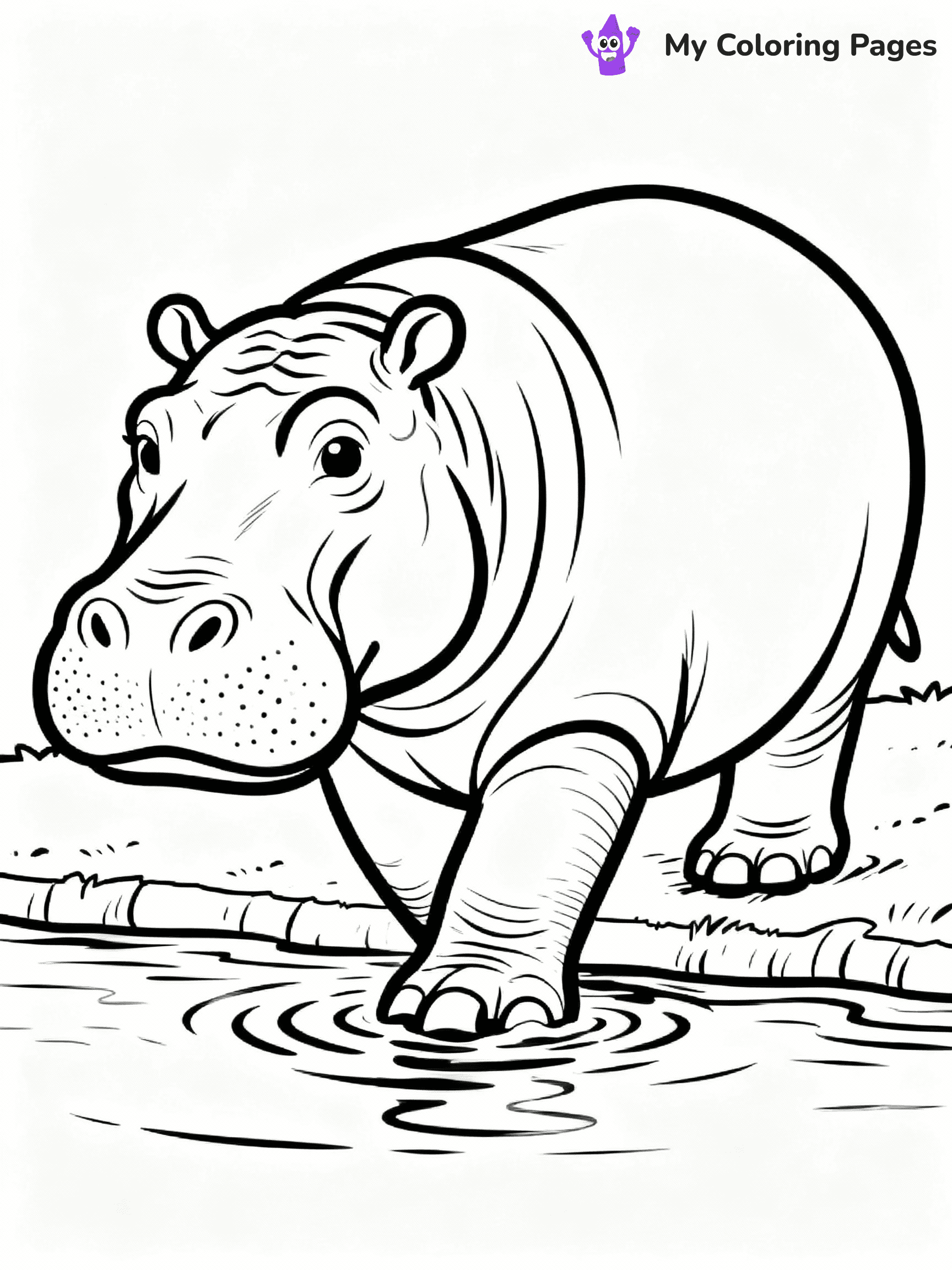 Hippo Coloring Pages - 7