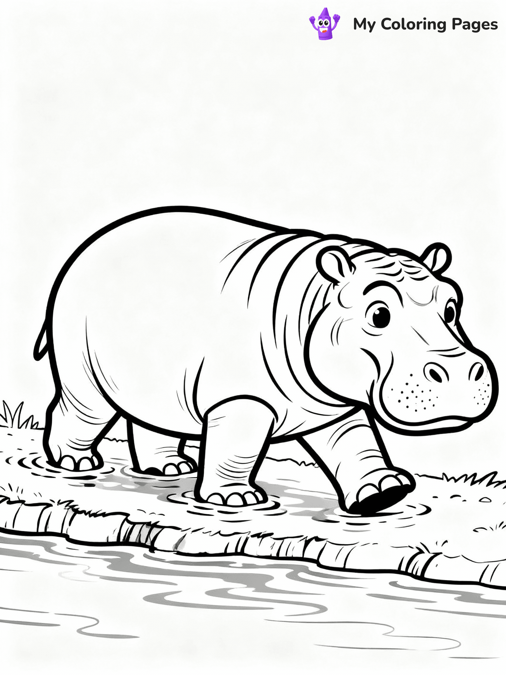 Hippo Coloring Pages - 5